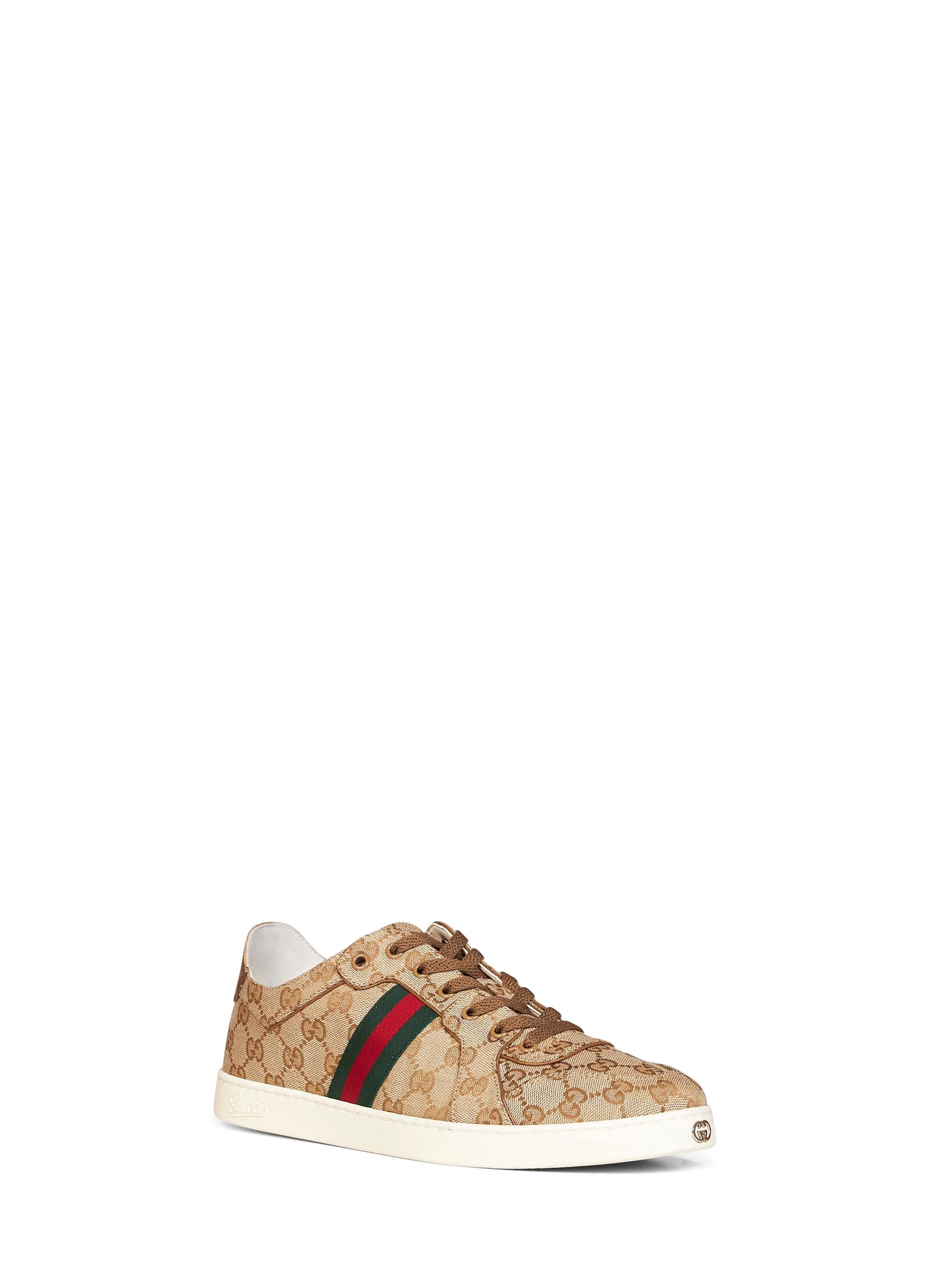 Gucci Men Sand And Dark Brown Gg Canvas Stretch Low-Top Sneakers GUCCI