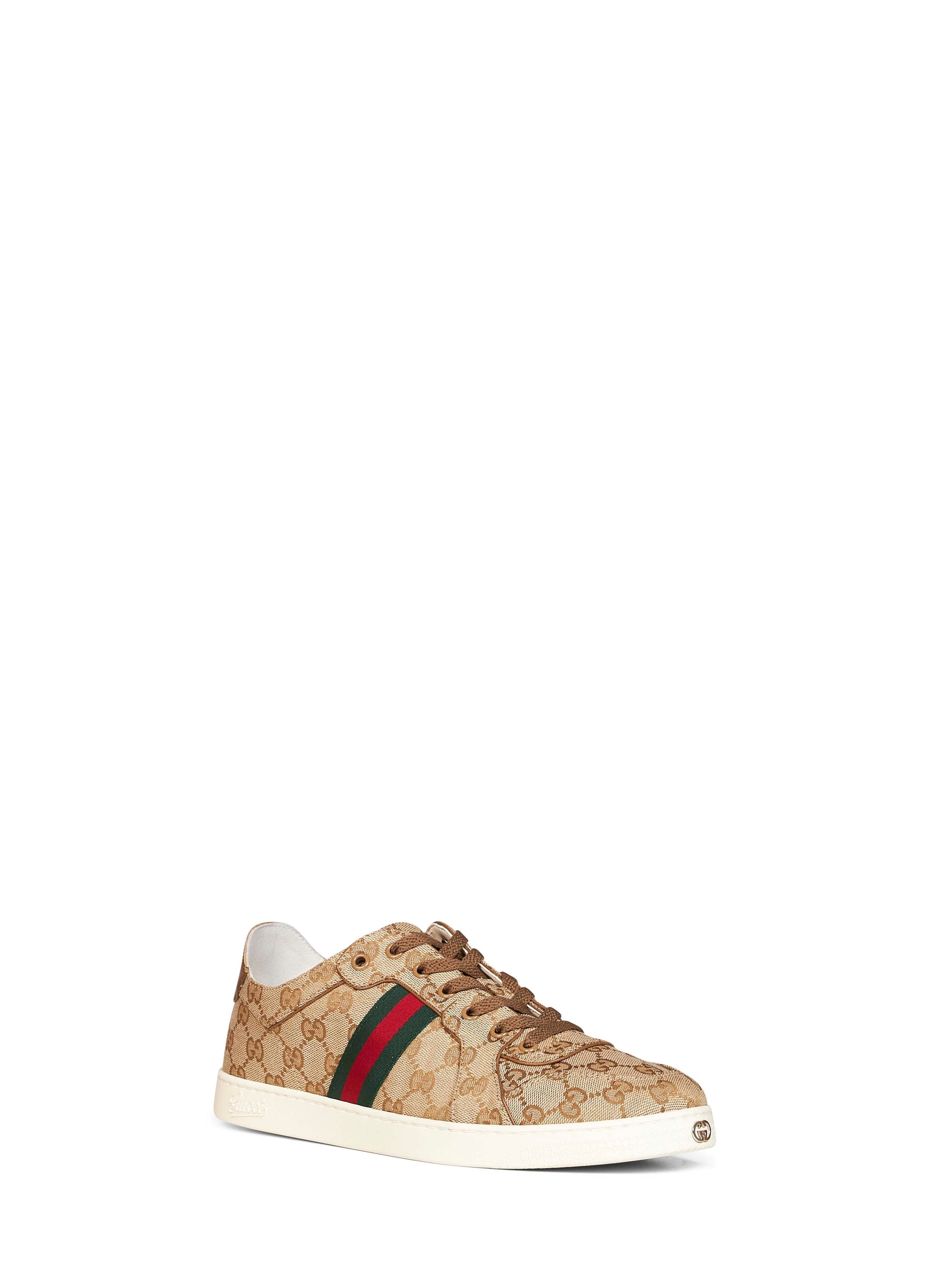 Gucci Men Sand And Dark Brown Gg Canvas Stretch Low-Top Sneakers GUCCI
