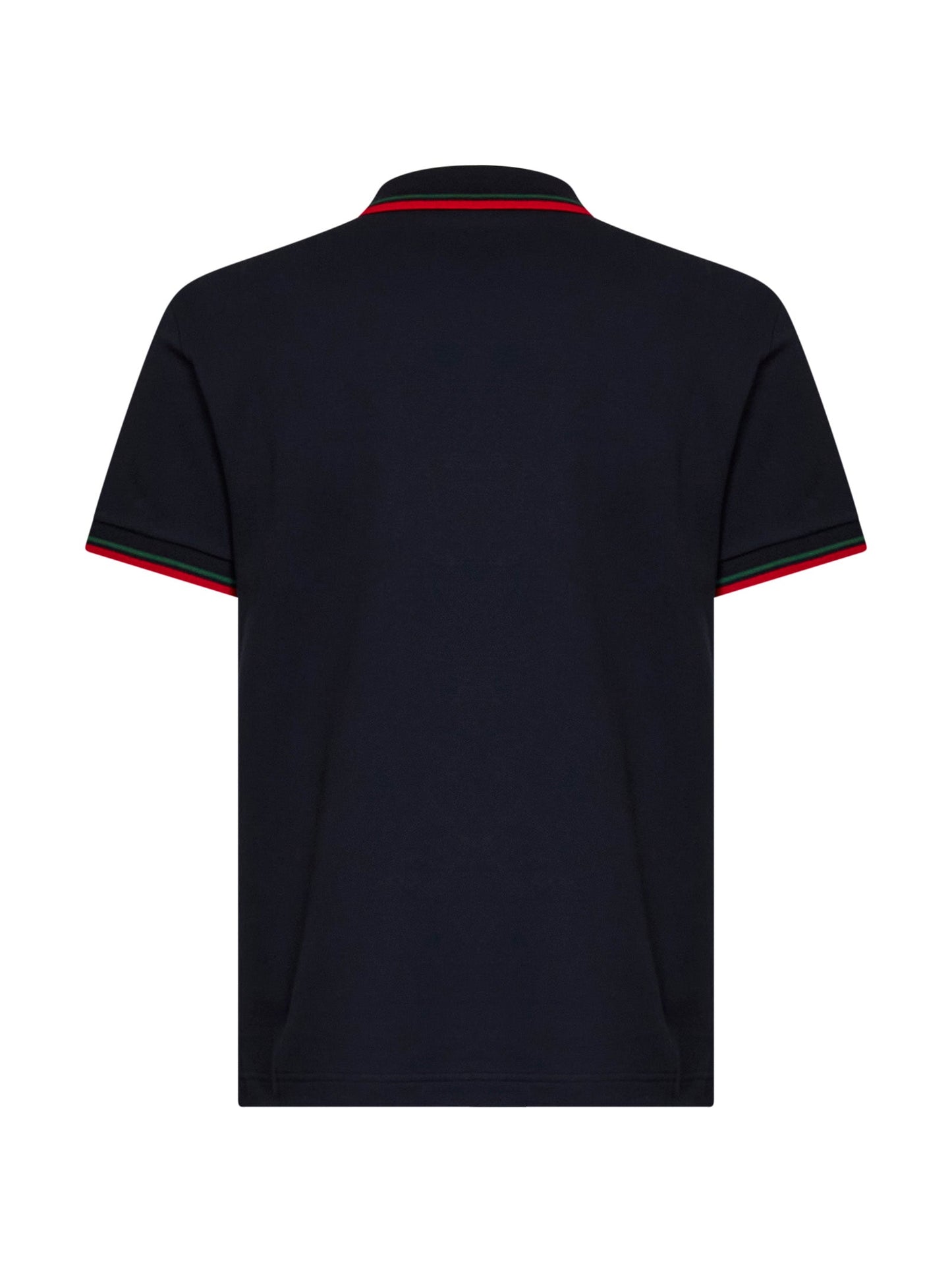 Gucci Men Blue Stretch Cotton Piqué Embroidered Polo Shirt GUCCI