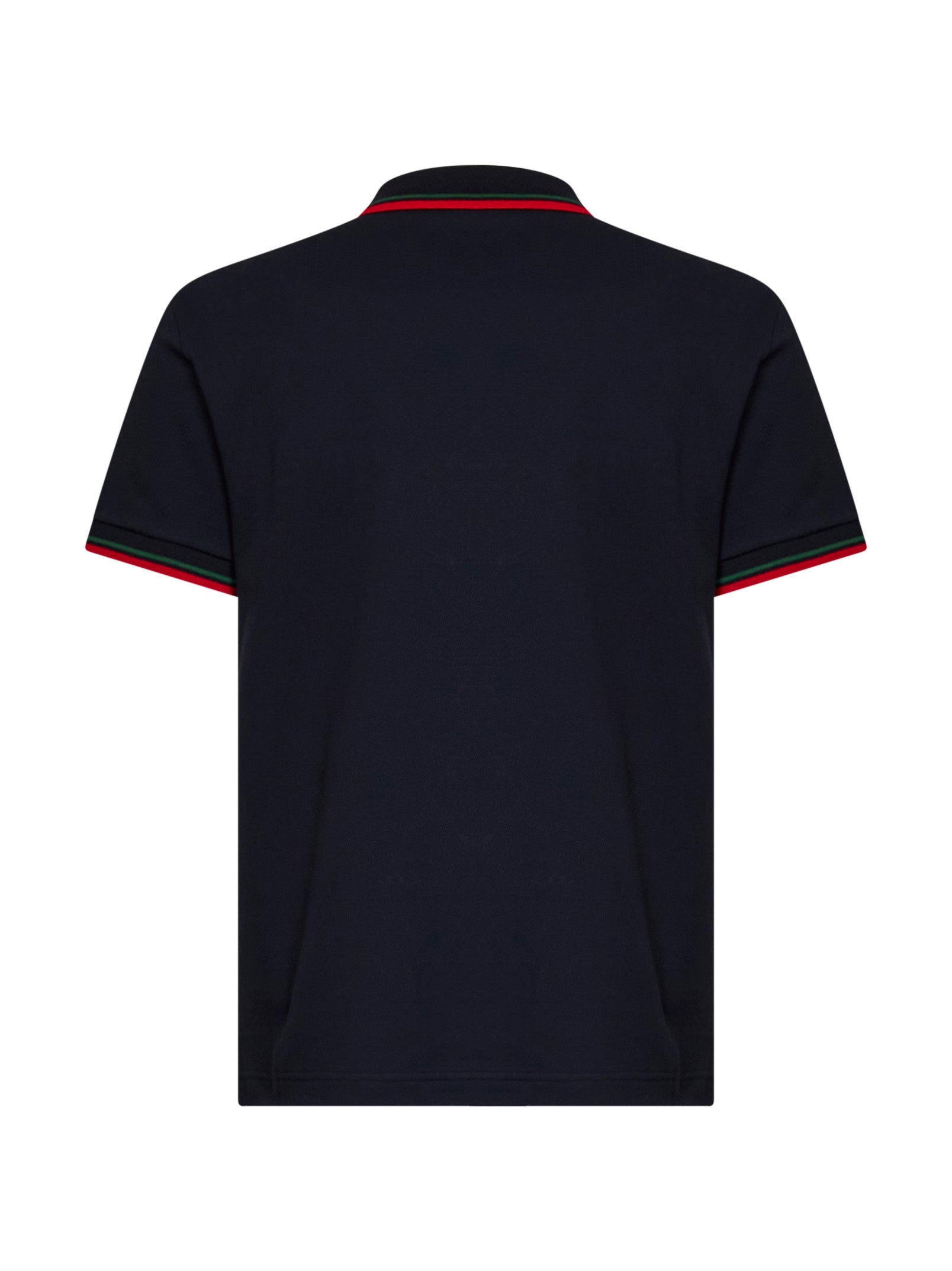 Gucci Men Blue Stretch Cotton Piqué Embroidered Polo Shirt GUCCI