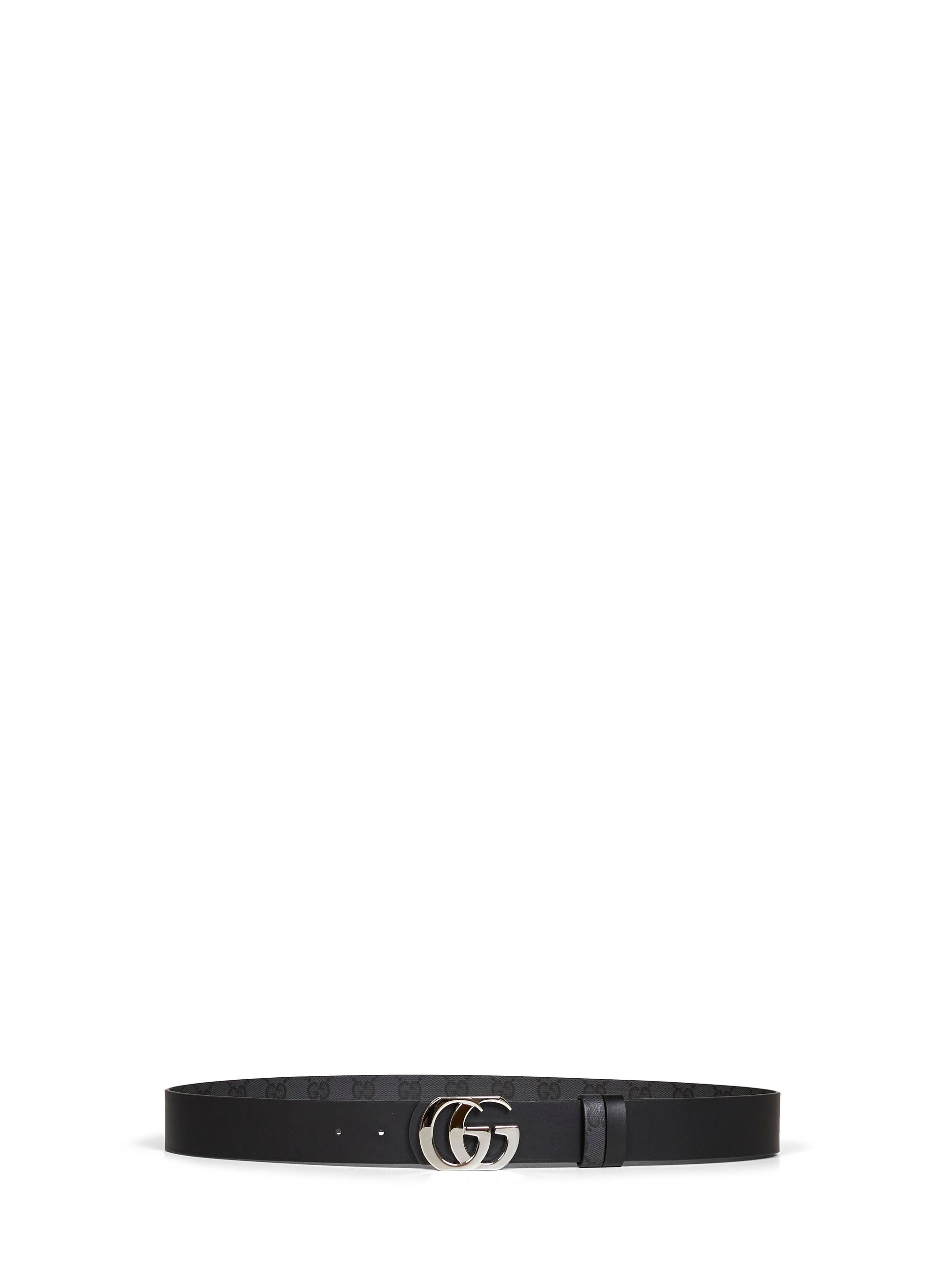Gucci Men Black Cut Gg Marmont Reversible Belt GUCCI