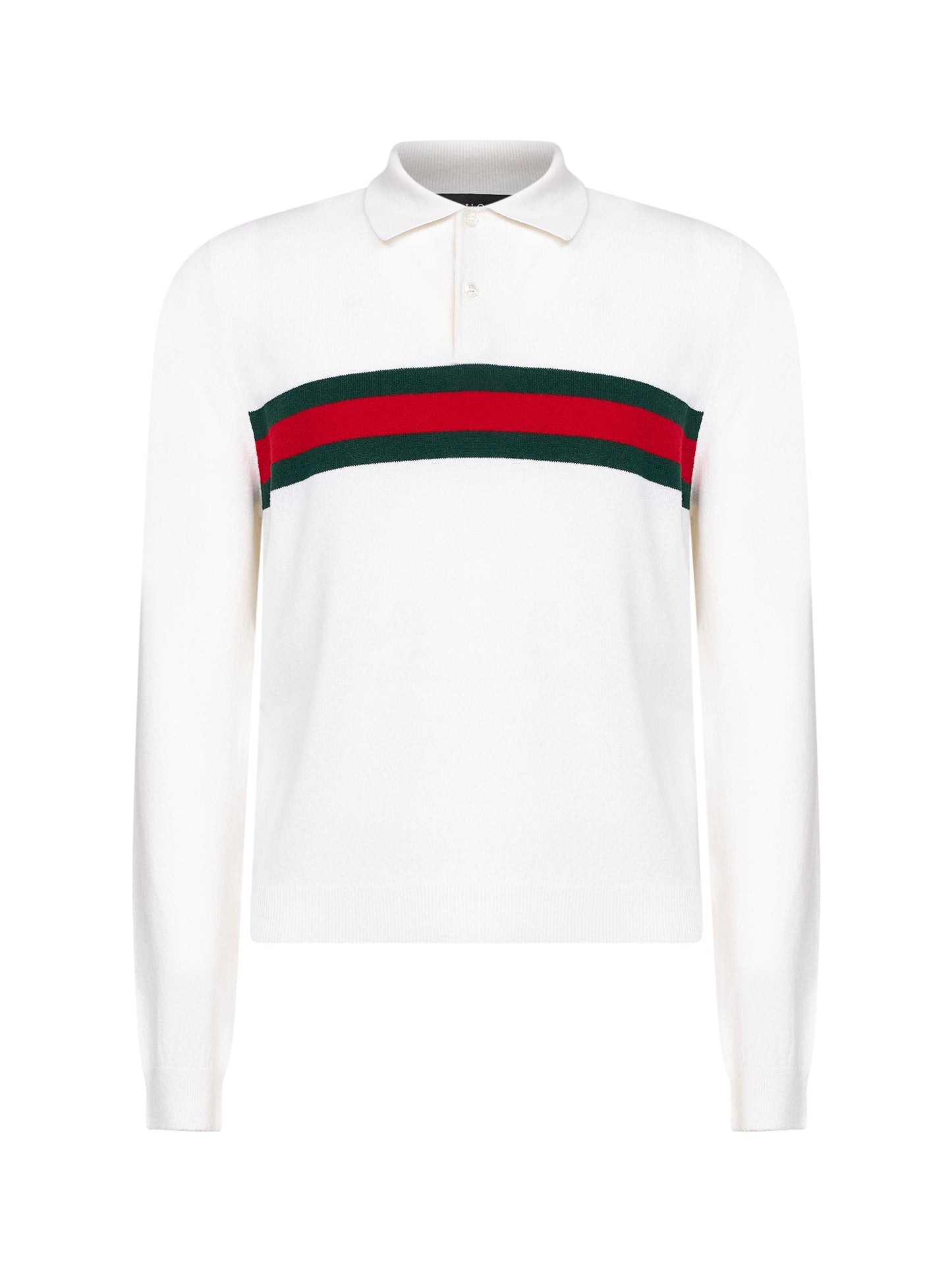 Gucci Men White Web Striped Polo GUCCI