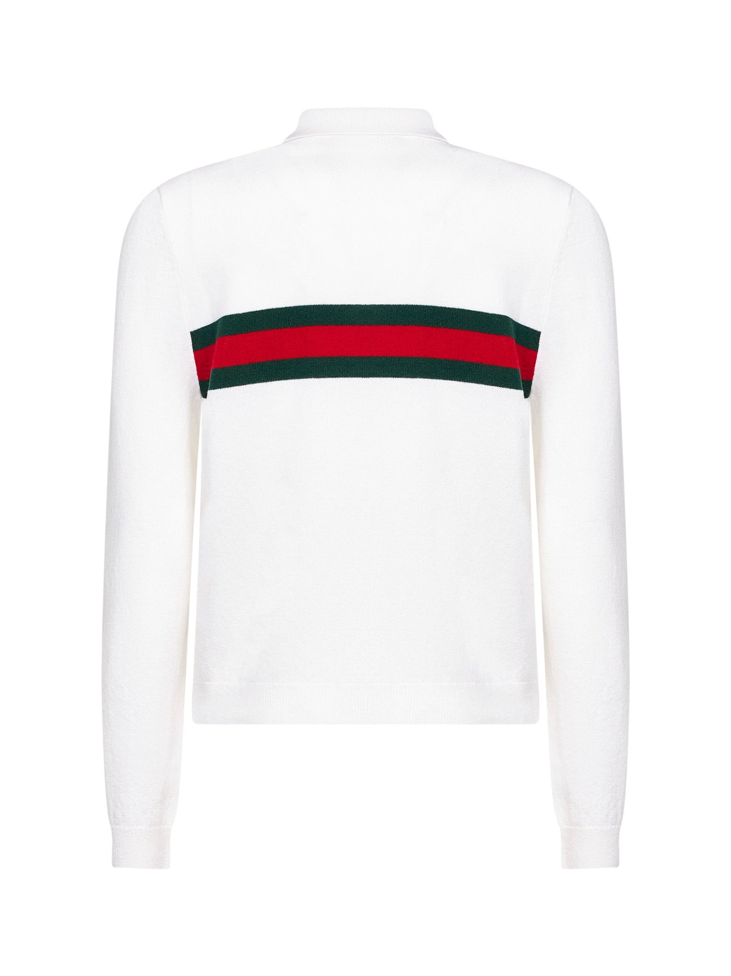 Gucci Men White Web Striped Polo GUCCI