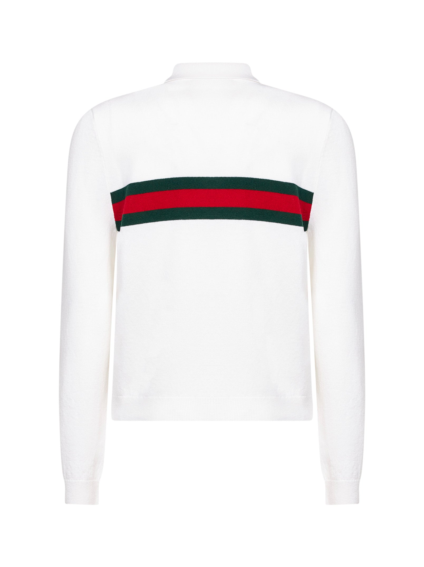 Gucci Men White Web Striped Polo GUCCI