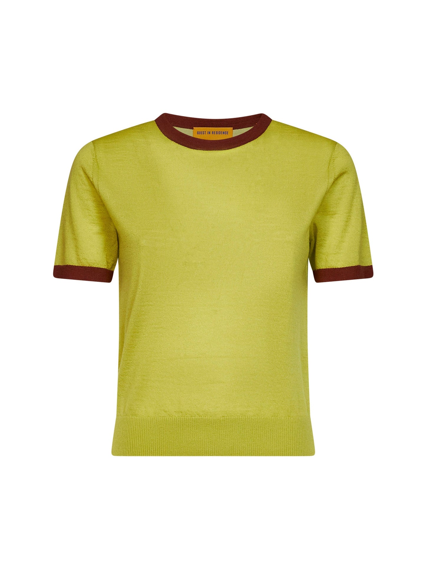 Guest In Residence Women Green Cashmere Knit Airy Ringer T-Shirt GUEST IN RESIDENCE