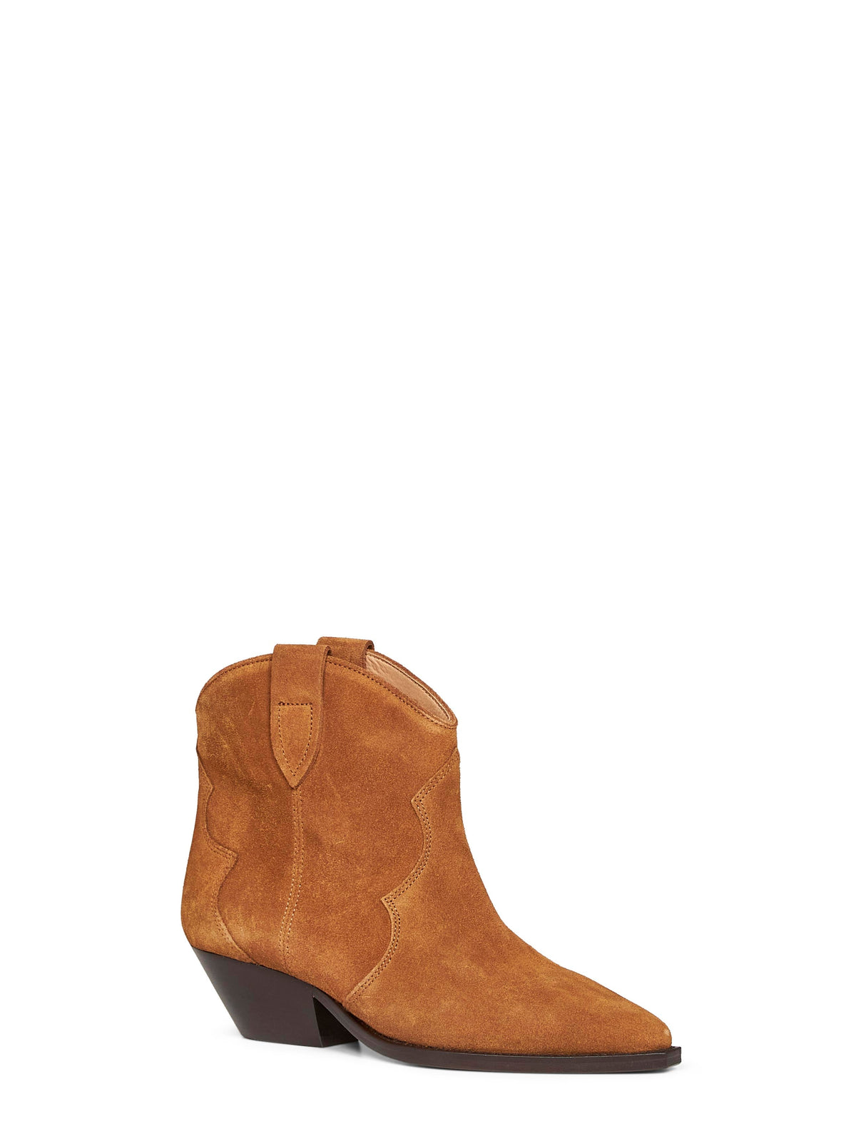 Isabel Marant Women Cognac Suede Dewina Western Ankle Boots ISABEL MARANT