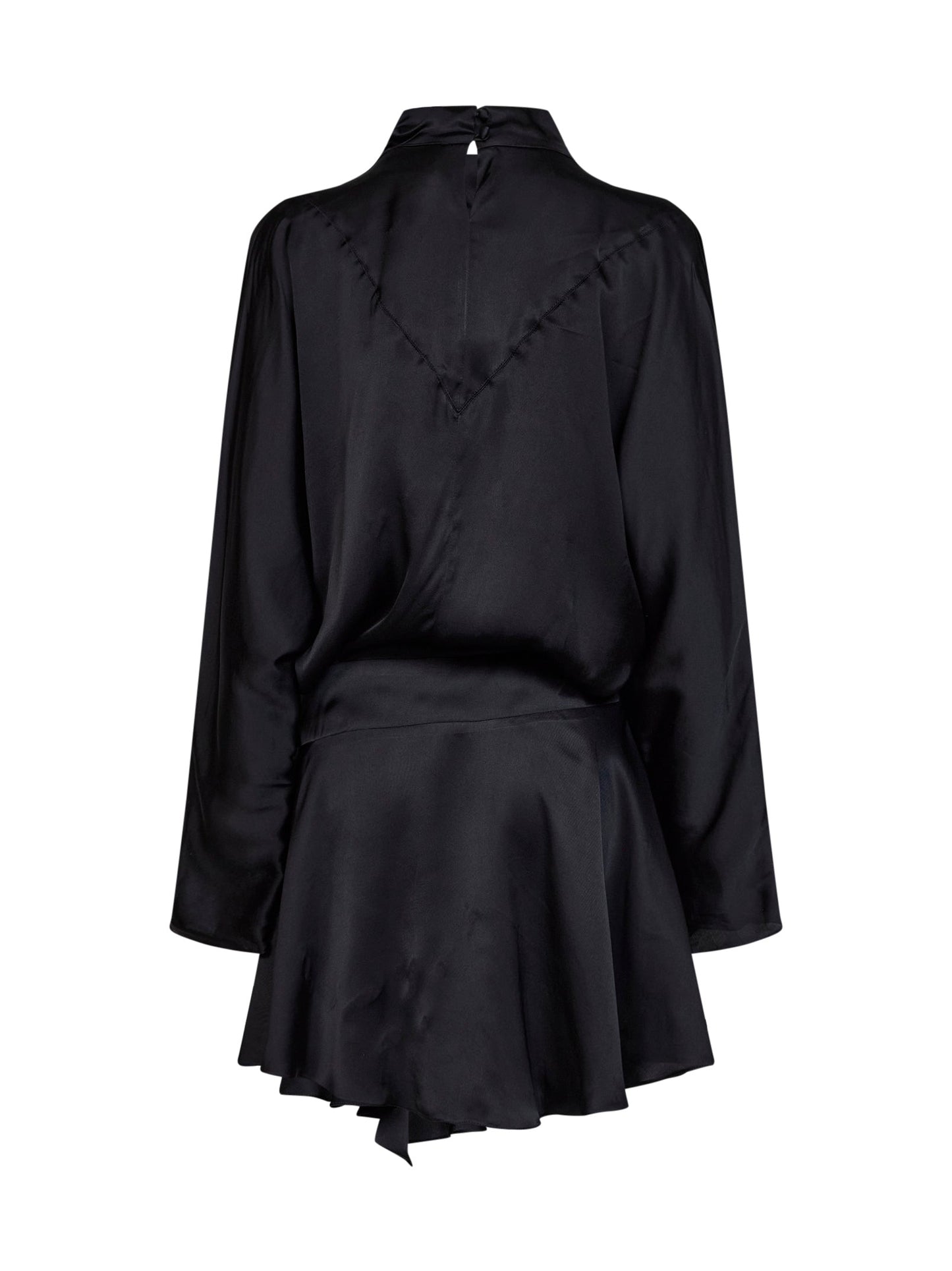 Isabel Marant Women Black Satin Neline Draped Mini Dress ISABEL MARANT