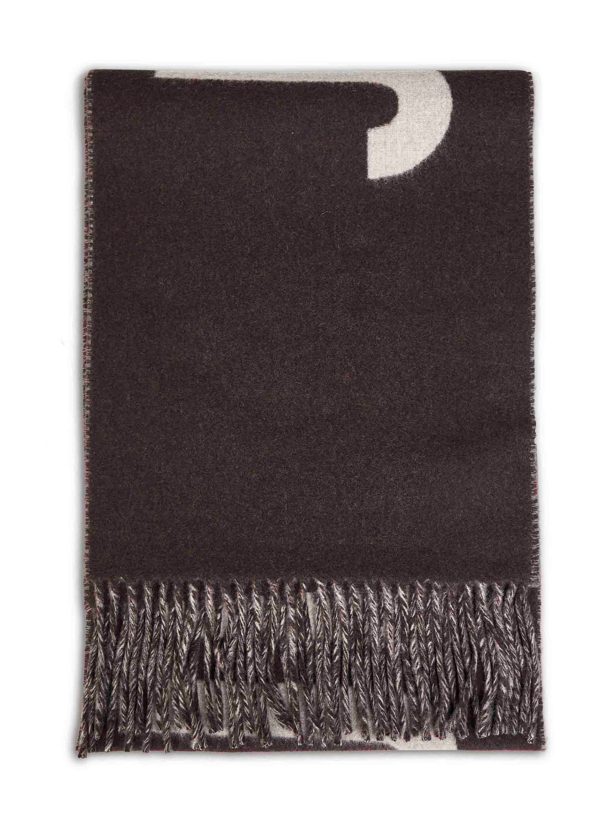 Jacquemus Women Brown Wool The Jacquemus Fringe Logo Scarf JACQUEMUS