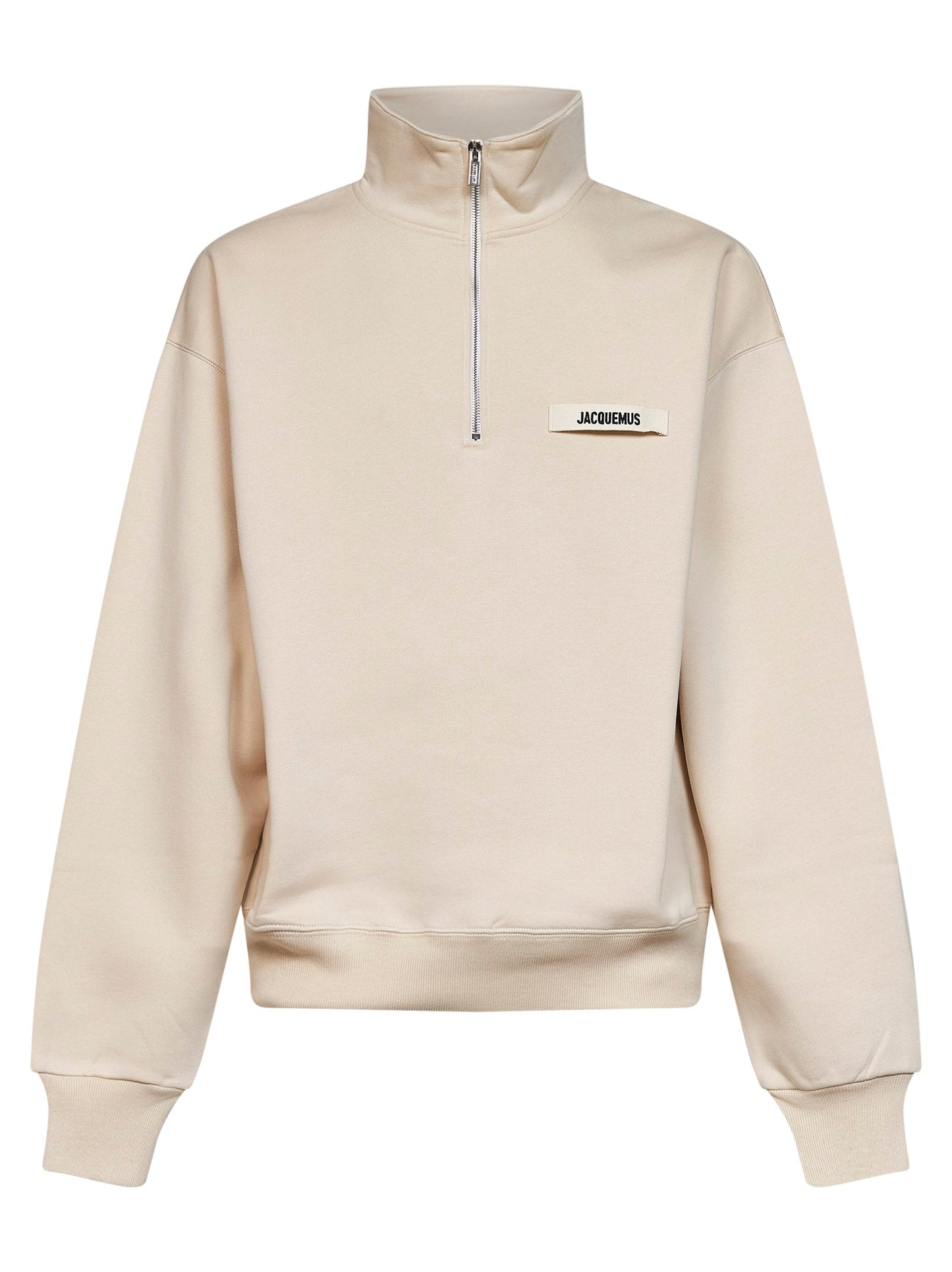 Jacquemus Men Beige The Gros Grain Zipped-Rollneck Sweatshirt JACQUEMUS
