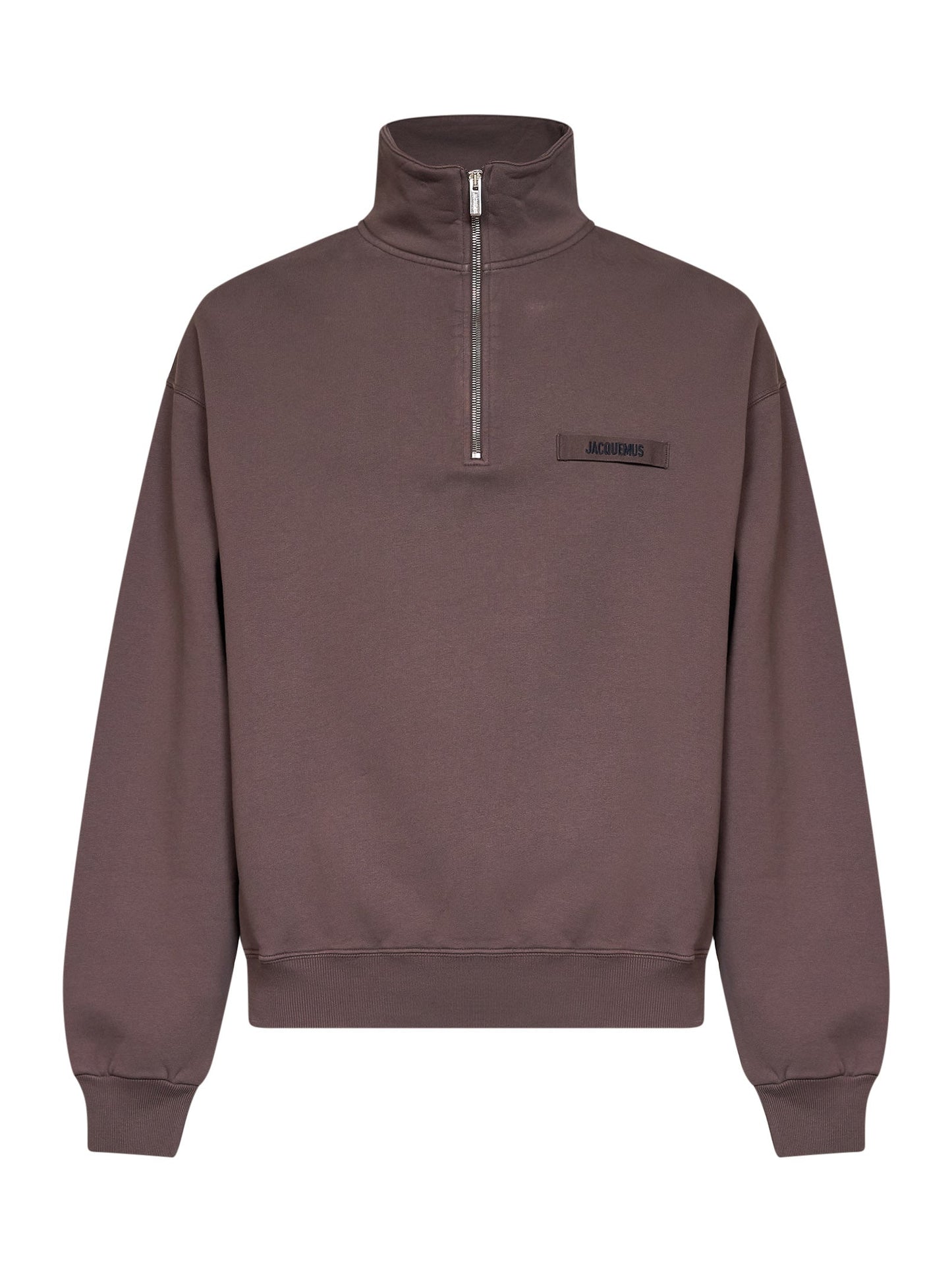 Jacquemus Men Brown The Gros Grain Zipped-Rollneck Sweatshirt JACQUEMUS