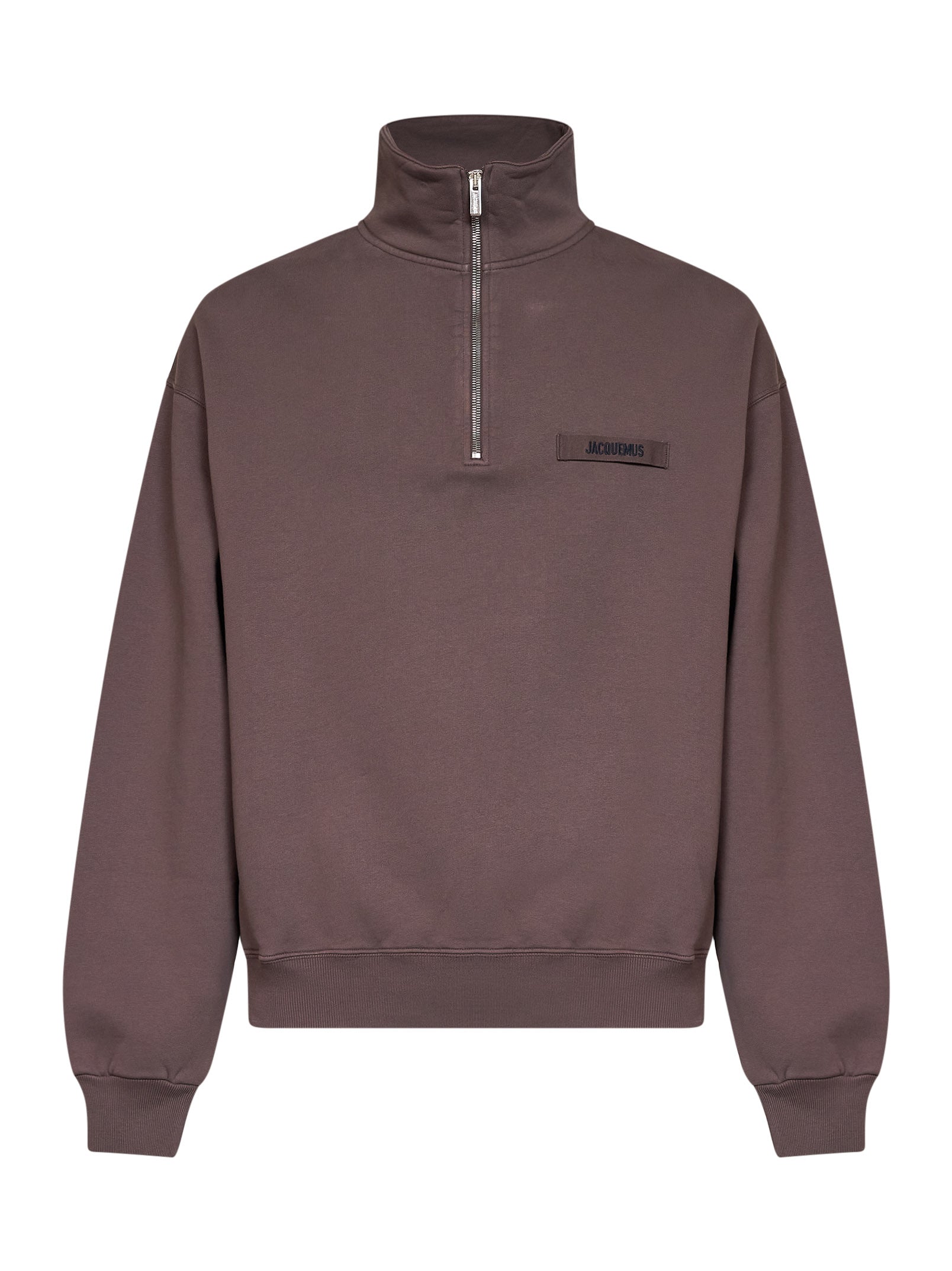 Jacquemus Men Brown The Gros Grain Zipped-Rollneck Sweatshirt JACQUEMUS