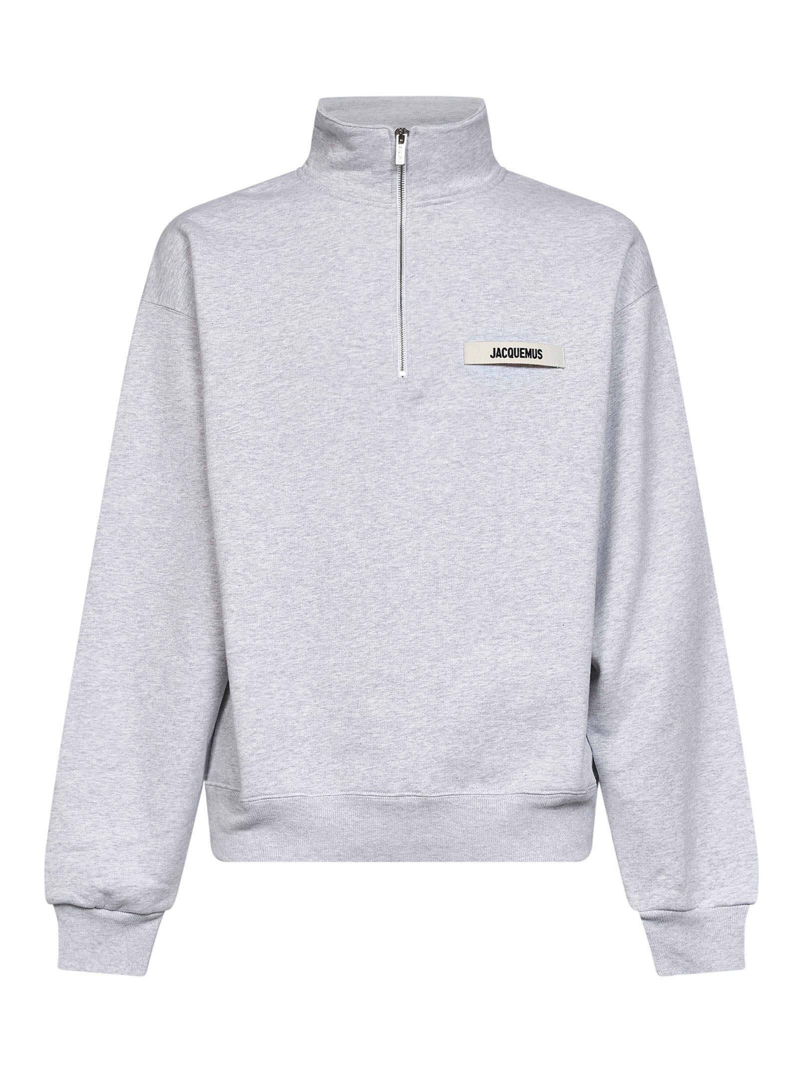 Jacquemus Men Grey The Gros Grain Zipped-Rollneck Sweatshirt JACQUEMUS