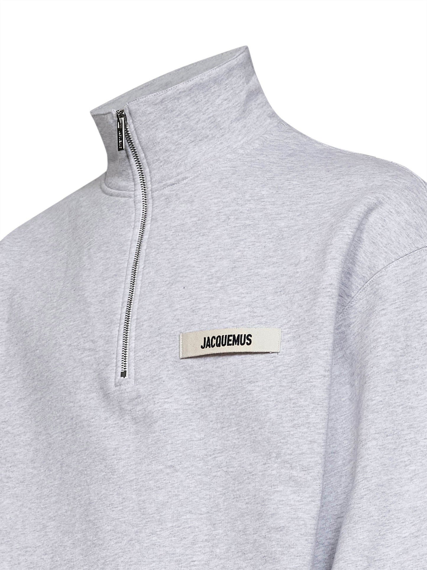 Jacquemus Men Grey The Gros Grain Zipped-Rollneck Sweatshirt JACQUEMUS