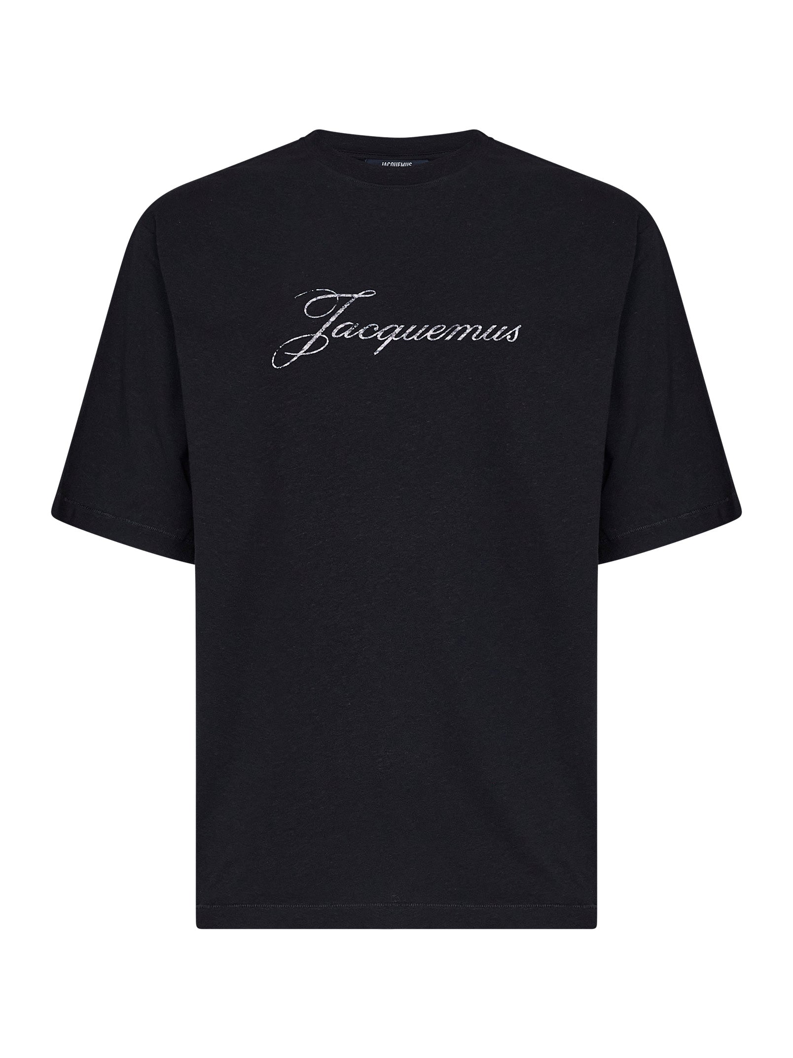 Jacquemus Men Black Jersey The Jacquemus Logo-Printed T-Shirt JACQUEMUS