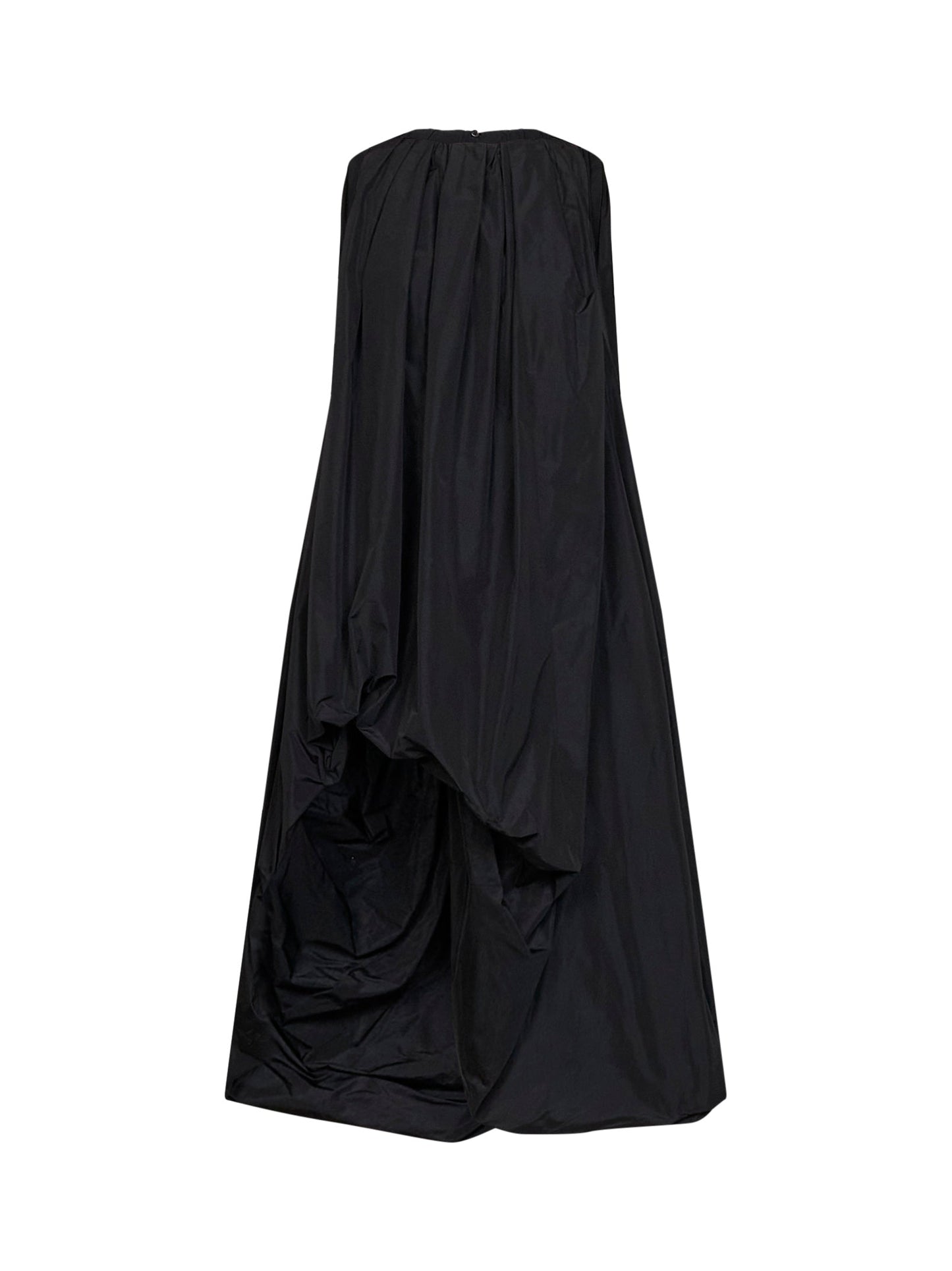 Jil Sander Women Black Technical Faille Asymmetric Midi Dress JIL SANDER