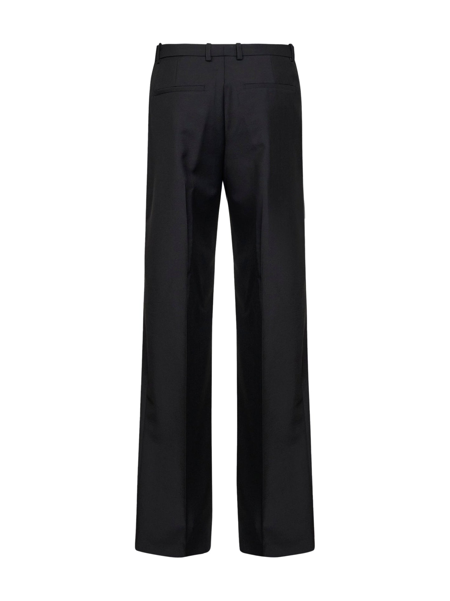 Jil Sander Women Black Wool-Mohair Canvas Wide-Leg Trousers JIL SANDER
