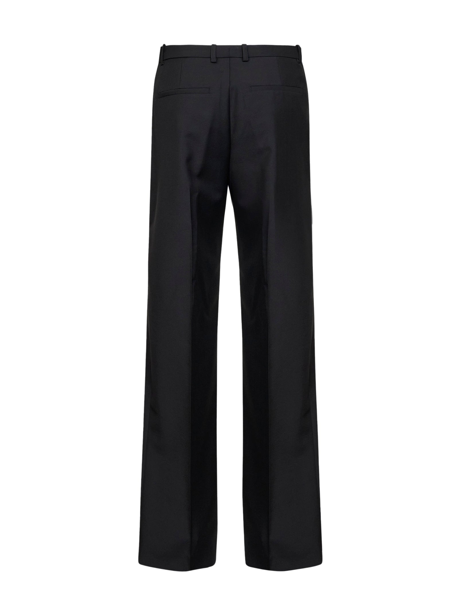 Jil Sander Women Black Wool-Mohair Canvas Wide-Leg Trousers JIL SANDER