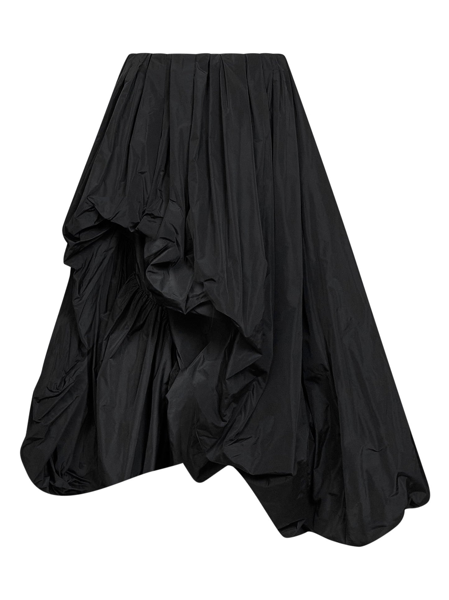 Jil Sander Women Black Lightweight Taffeta Asymmetric Draped Skirt JIL SANDER