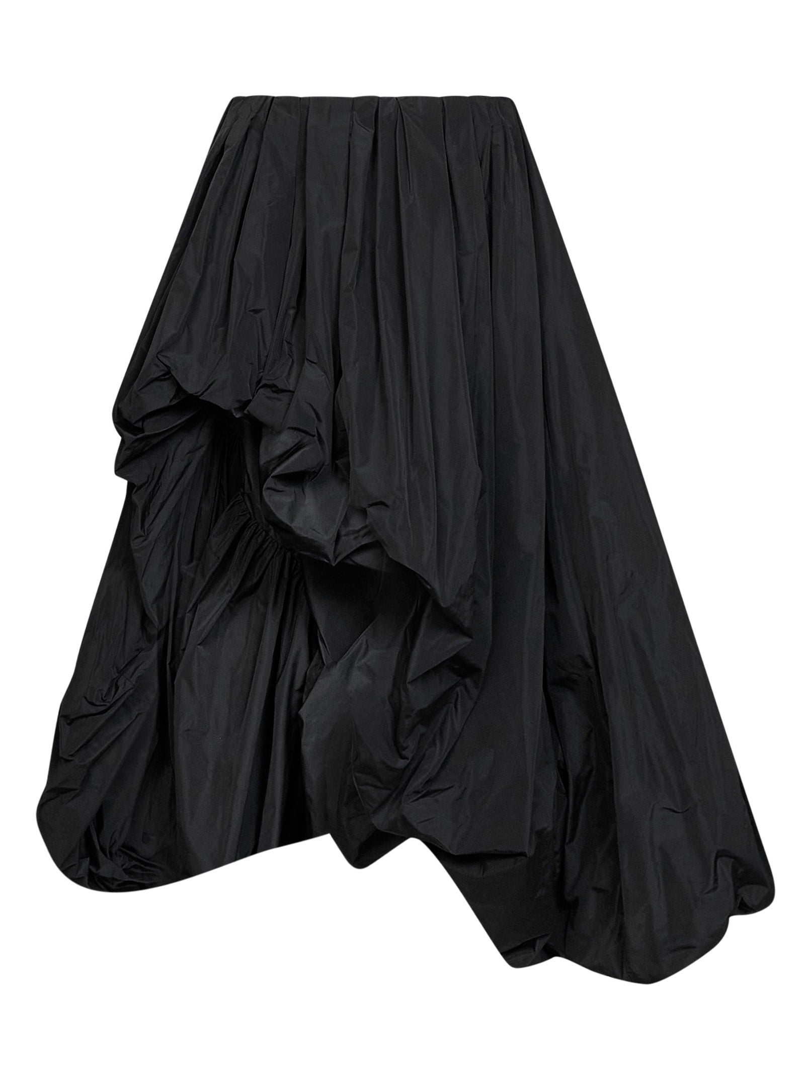 Jil Sander Women Black Lightweight Taffeta Asymmetric Draped Skirt JIL SANDER