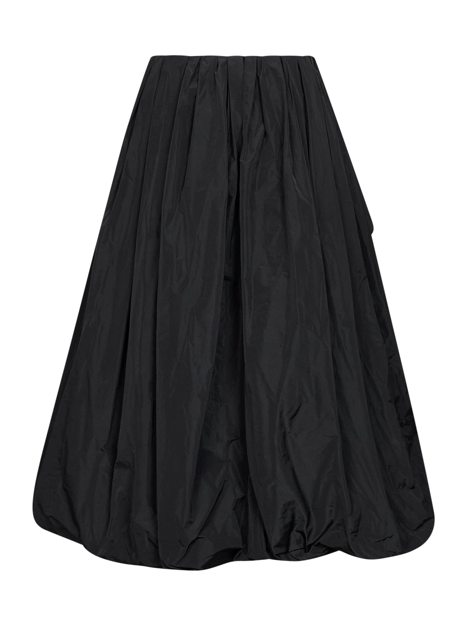 Jil Sander Women Black Lightweight Taffeta Asymmetric Draped Skirt JIL SANDER