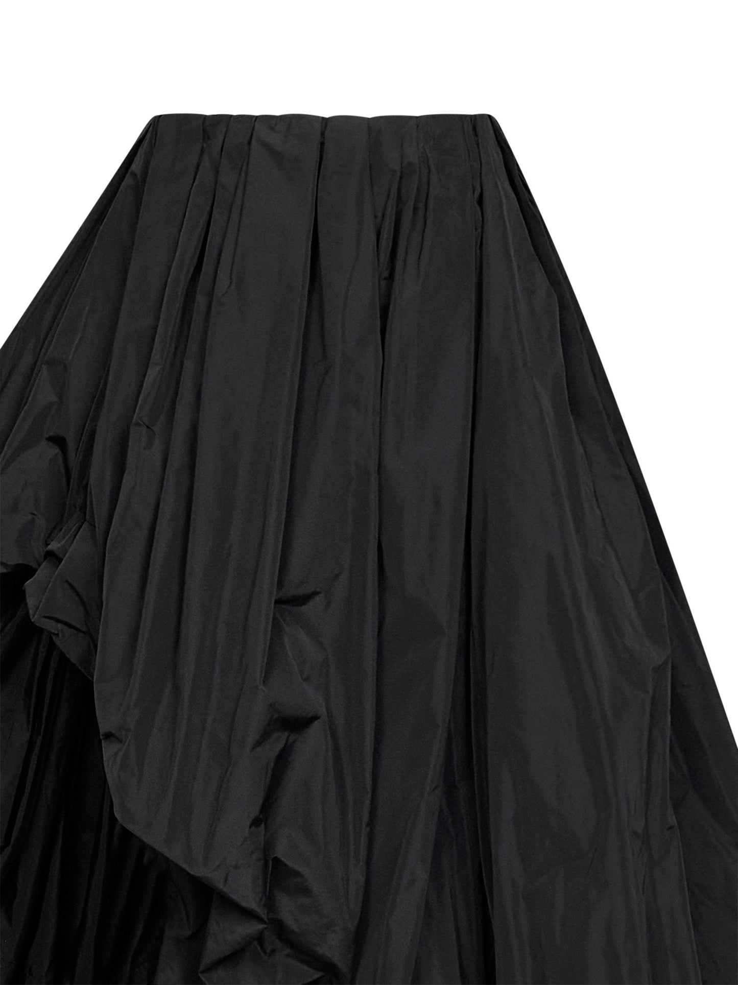 Jil Sander Women Black Lightweight Taffeta Asymmetric Draped Skirt JIL SANDER