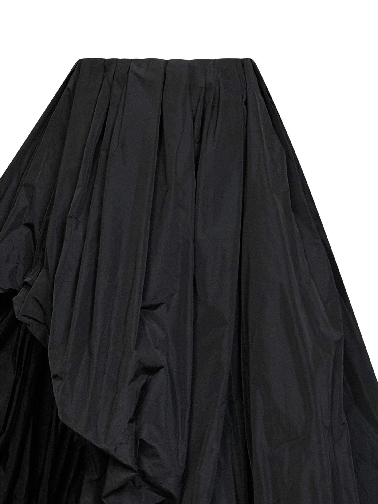 Jil Sander Women Black Lightweight Taffeta Asymmetric Draped Skirt JIL SANDER
