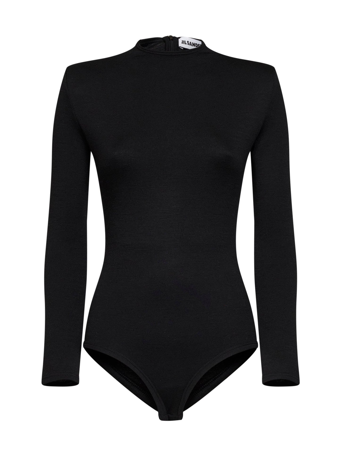 Jil Sander Women Black Compact Wool Knit Fitted Bodysuit JIL SANDER