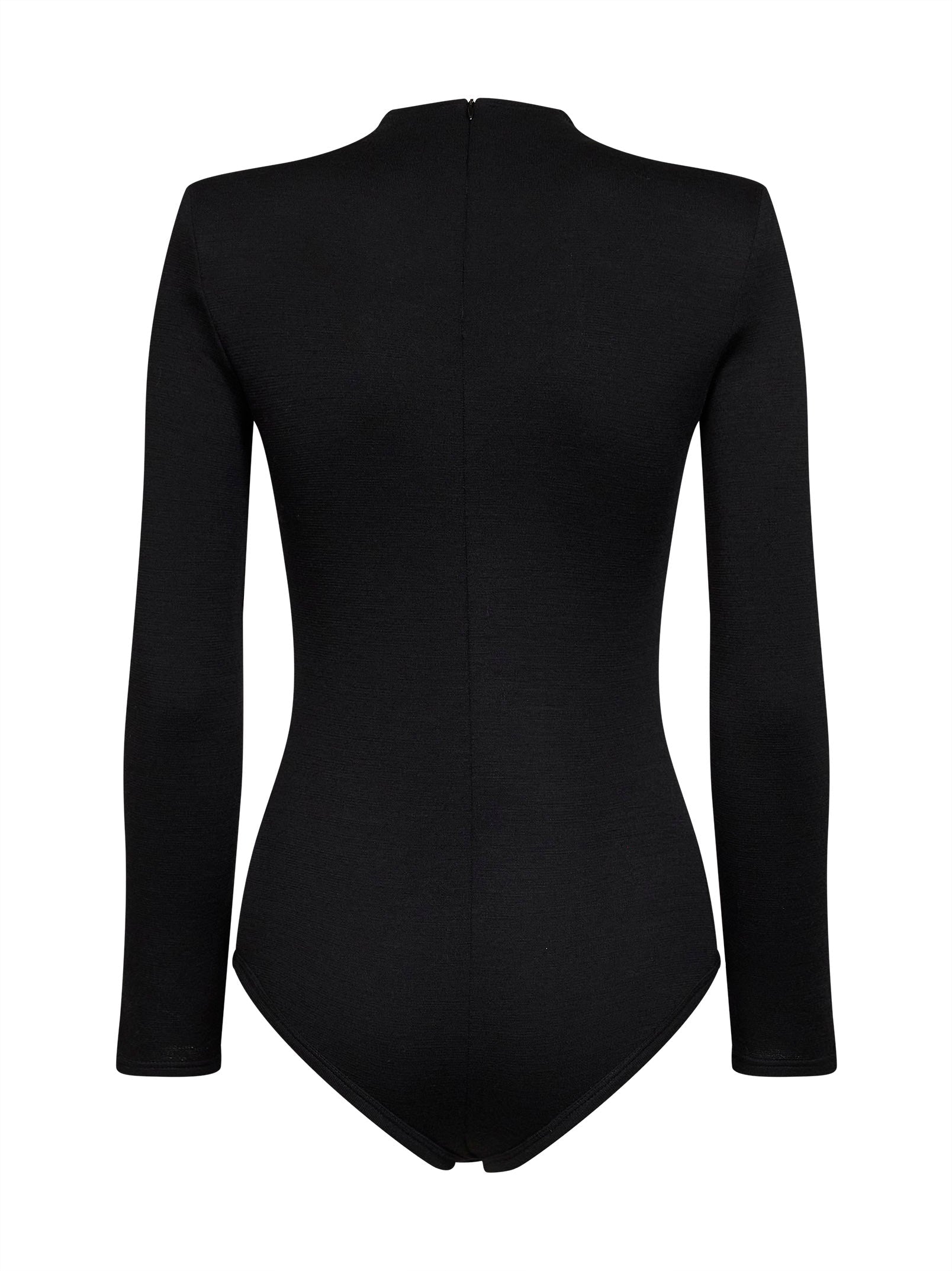 Jil Sander Women Black Compact Wool Knit Fitted Bodysuit JIL SANDER