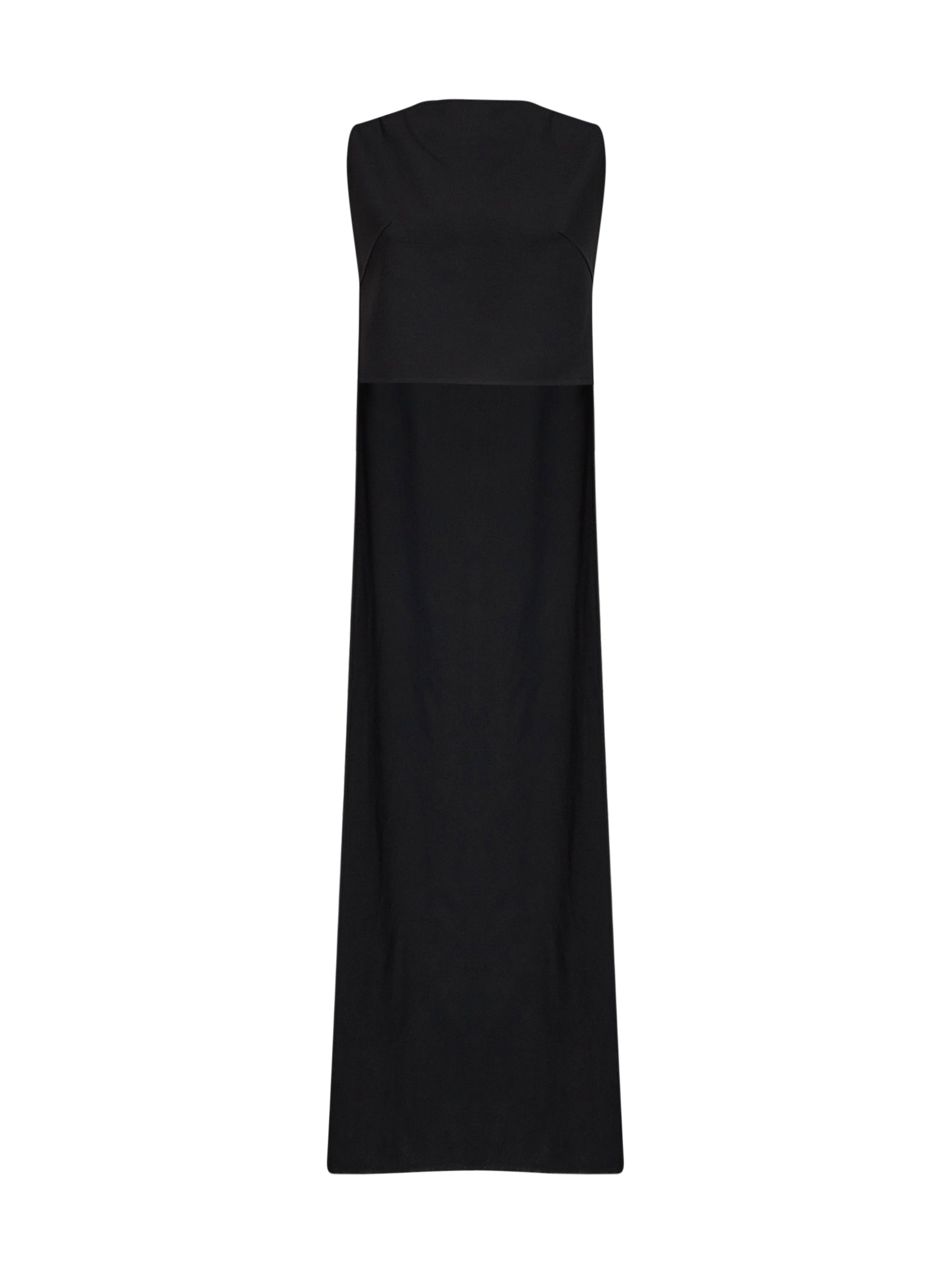Jil Sander Women Black Virgin Wool Asymmetric Top JIL SANDER