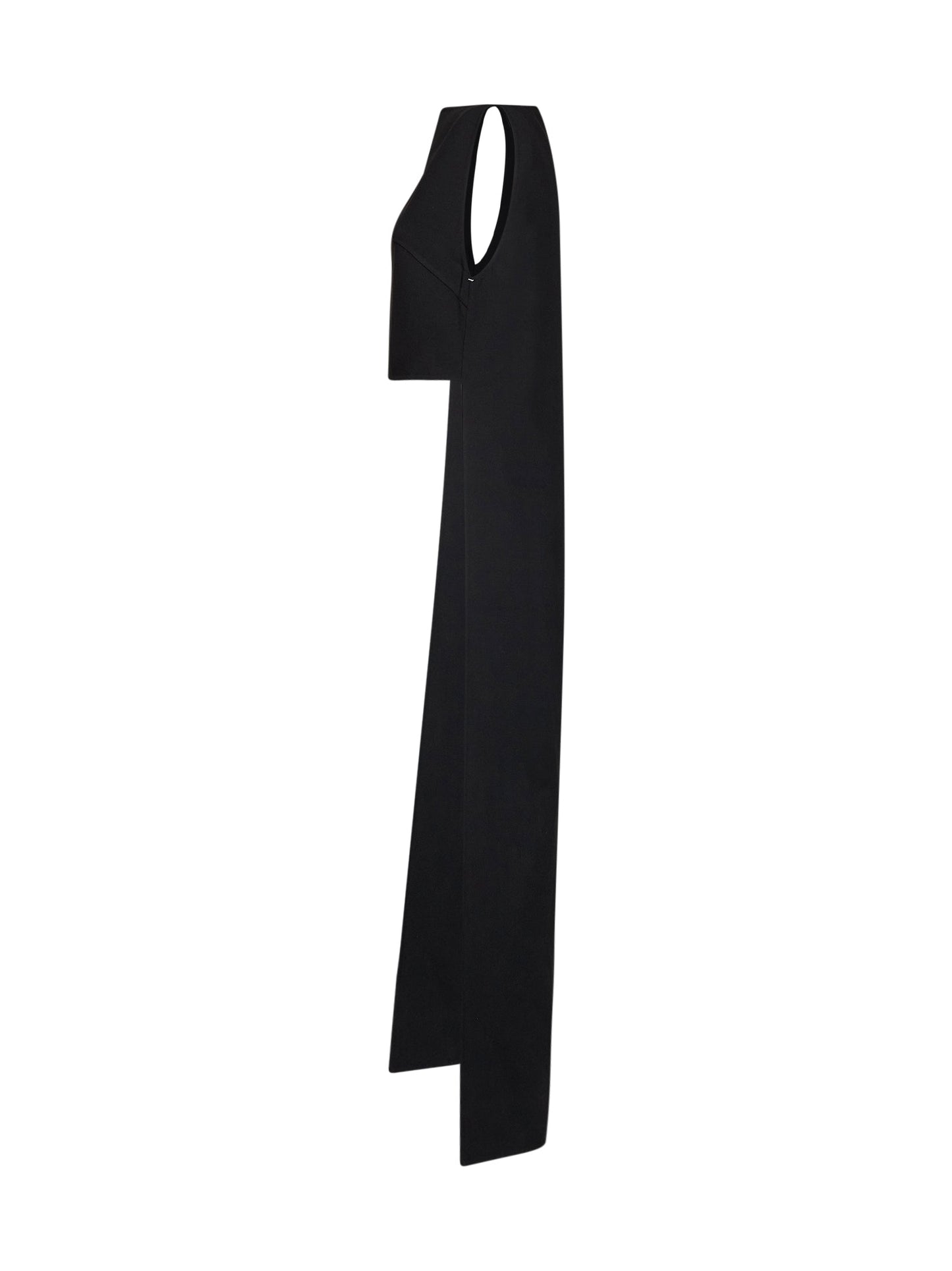 Jil Sander Women Black Virgin Wool Asymmetric Top JIL SANDER