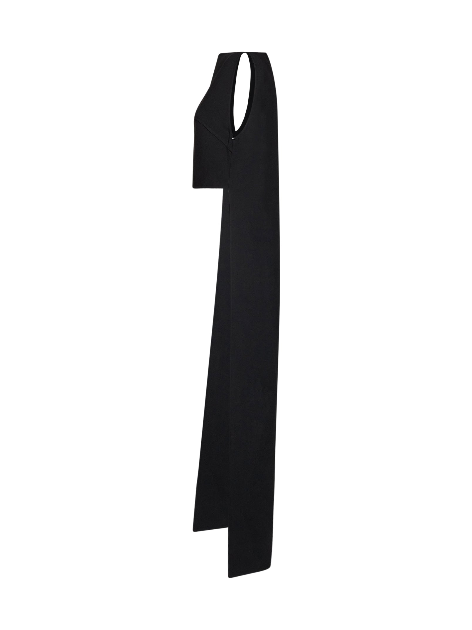 Jil Sander Women Black Virgin Wool Asymmetric Top JIL SANDER