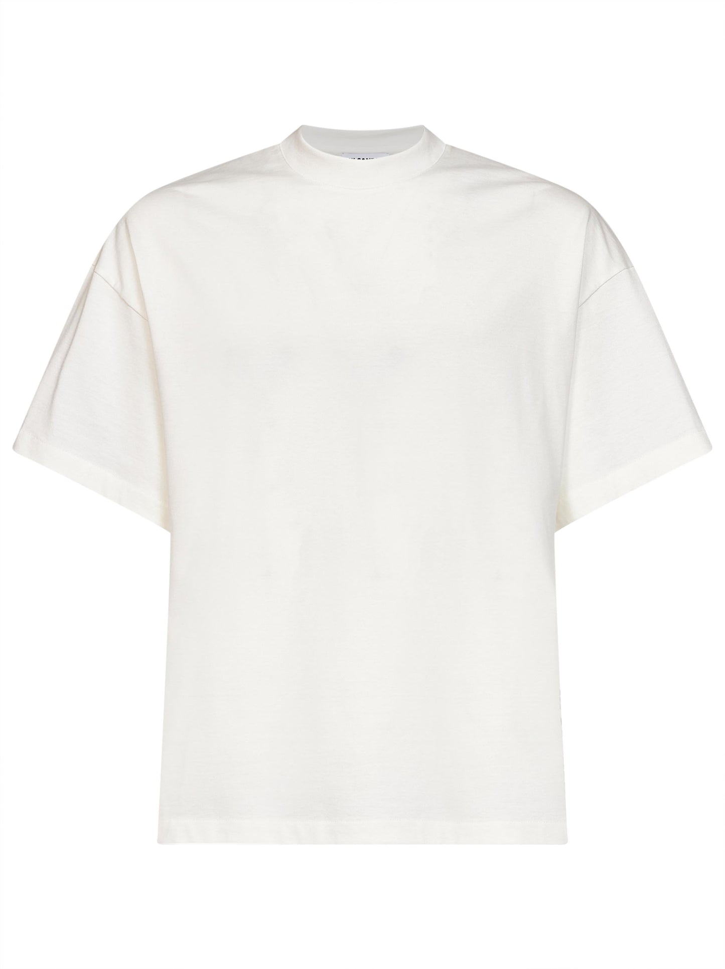 Jil Sander Men Porcelain Cotton Boxy T-Shirt With Jil Sander Logo JIL SANDER