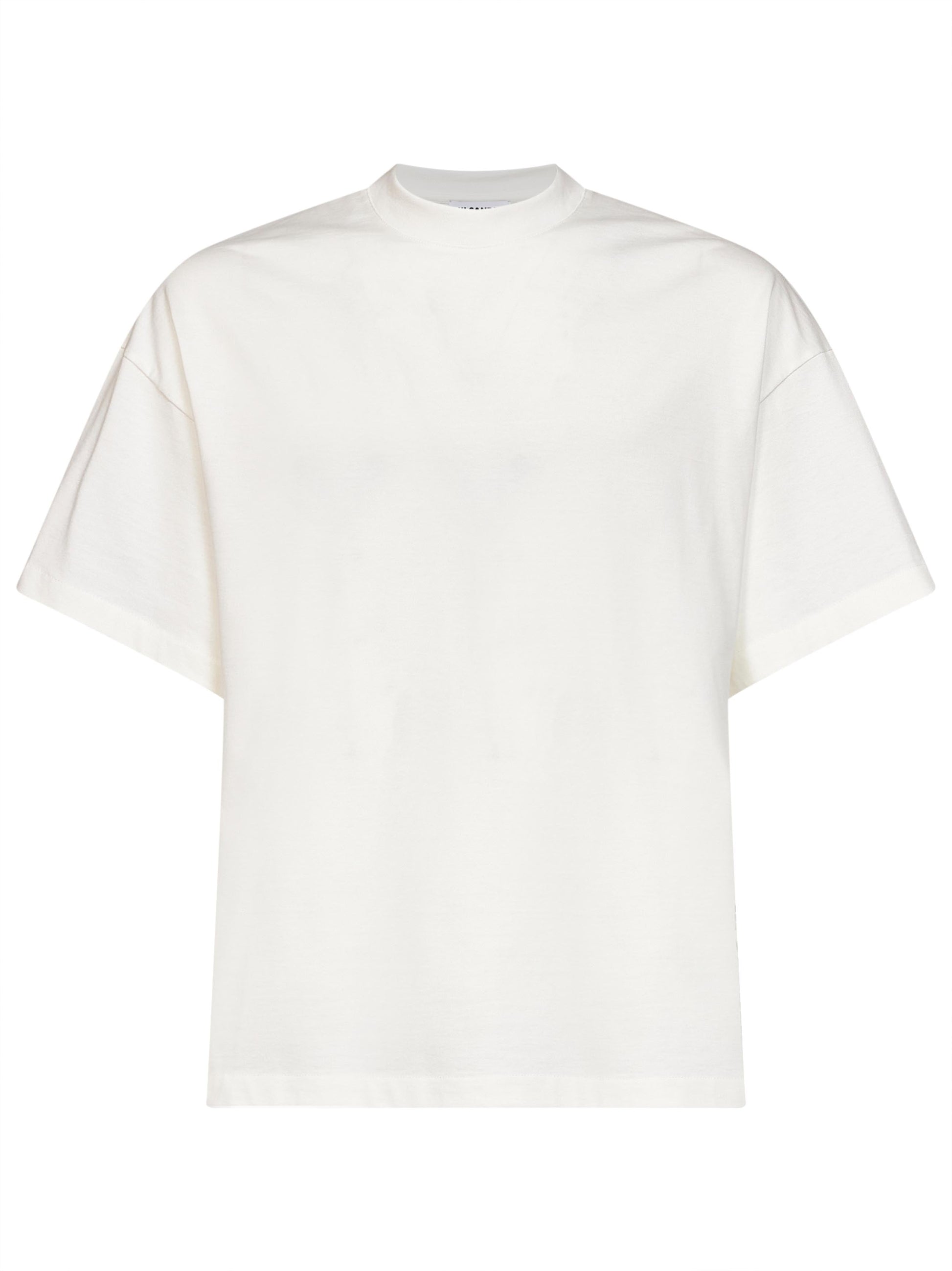 Jil Sander Men Porcelain Cotton Boxy T-Shirt With Jil Sander Logo JIL SANDER