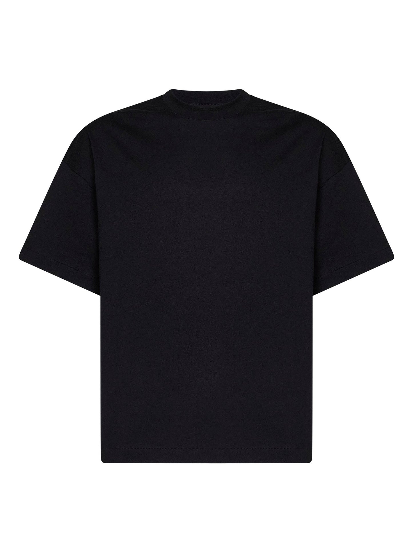 Jil Sander Men Black Cotton Boxy T-Shirt With Jil Sander Logo JIL SANDER