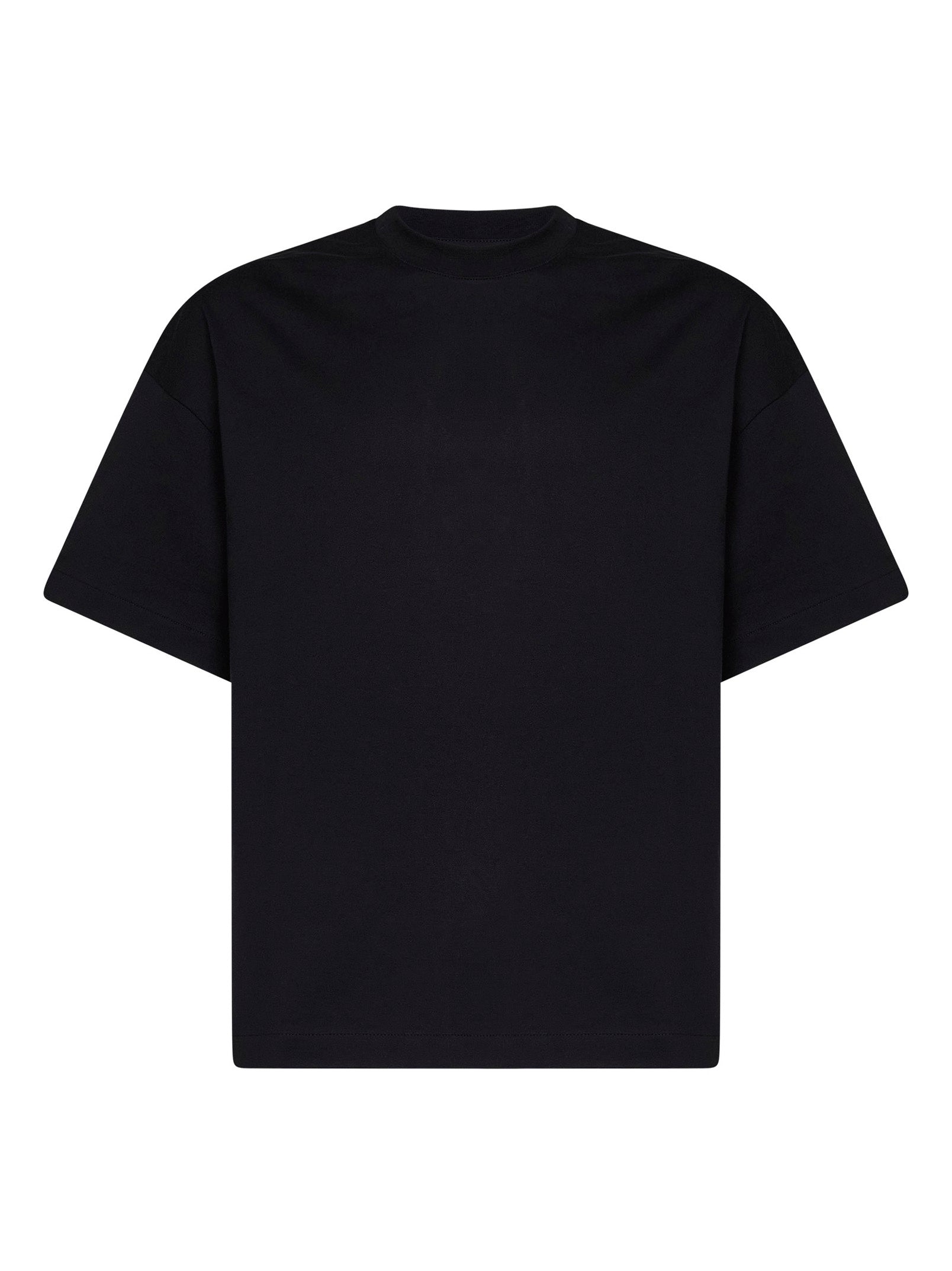 Jil Sander Men Black Cotton Boxy T-Shirt With Jil Sander Logo JIL SANDER