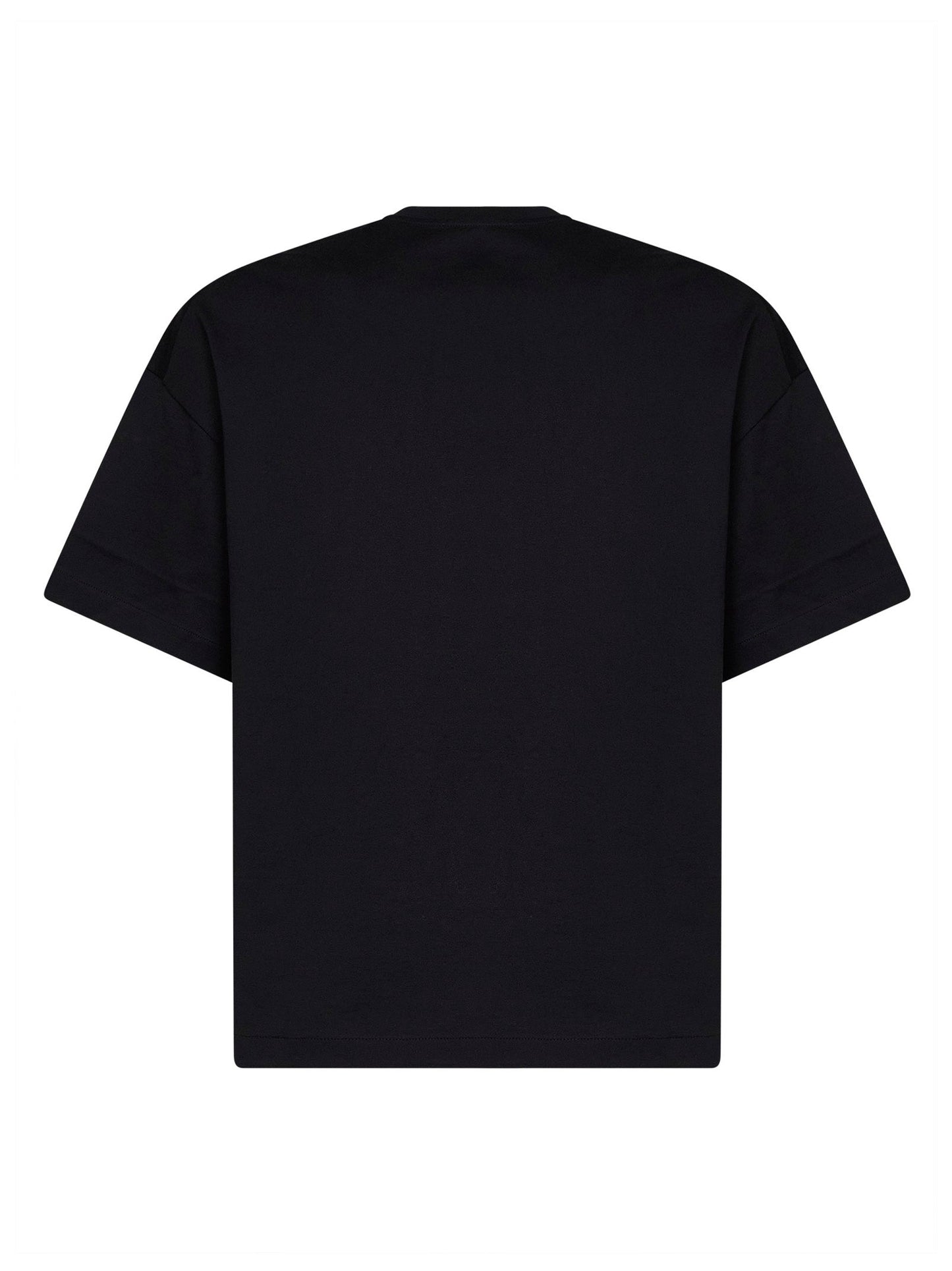 Jil Sander Men Black Cotton Boxy T-Shirt With Jil Sander Logo JIL SANDER