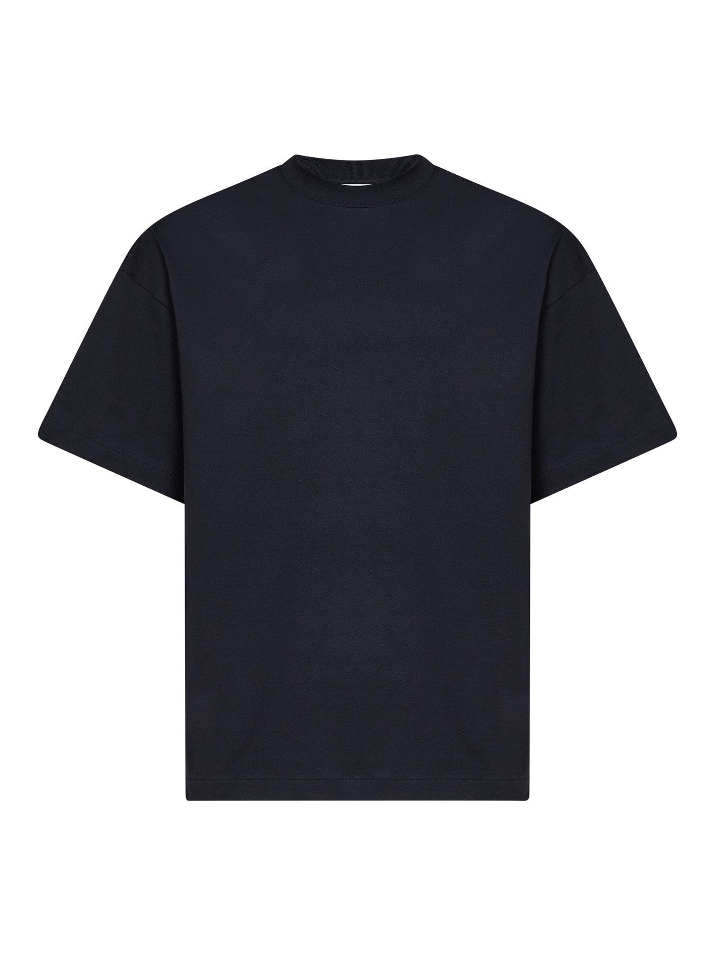 Jil Sander Men Midnight Blue Cotton Boxy T-Shirt With Jil Sander Logo JIL SANDER