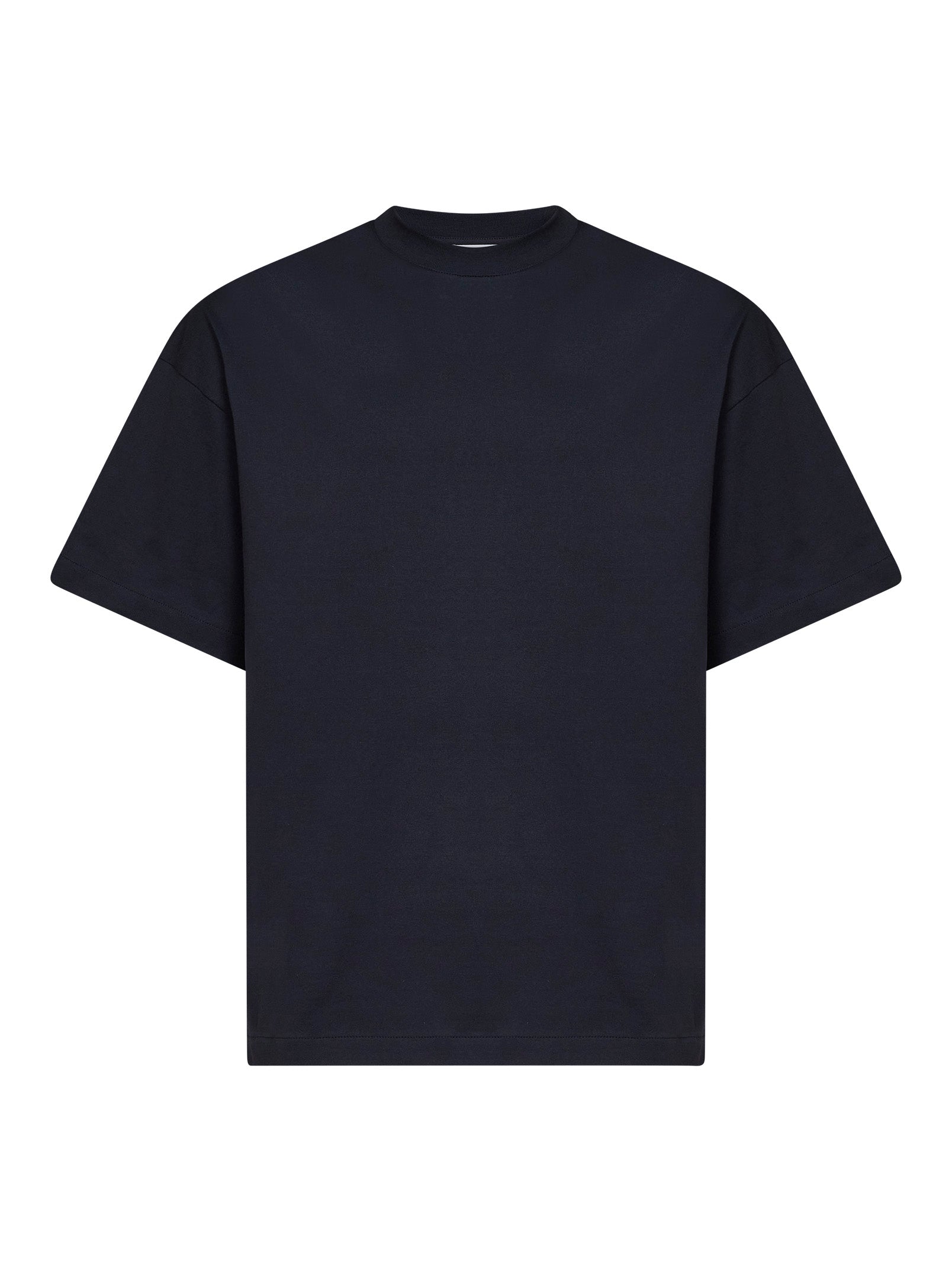 Jil Sander Men Midnight Blue Cotton Boxy T-Shirt With Jil Sander Logo JIL SANDER
