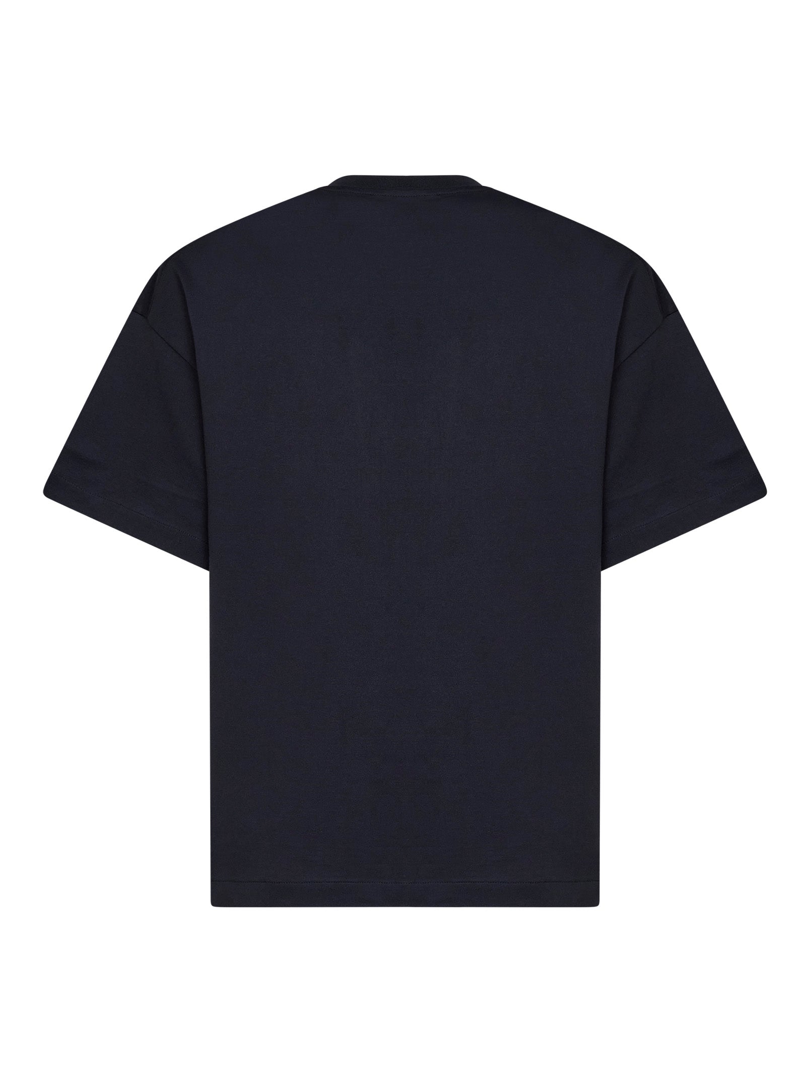 Jil Sander Men Midnight Blue Cotton Boxy T-Shirt With Jil Sander Logo JIL SANDER