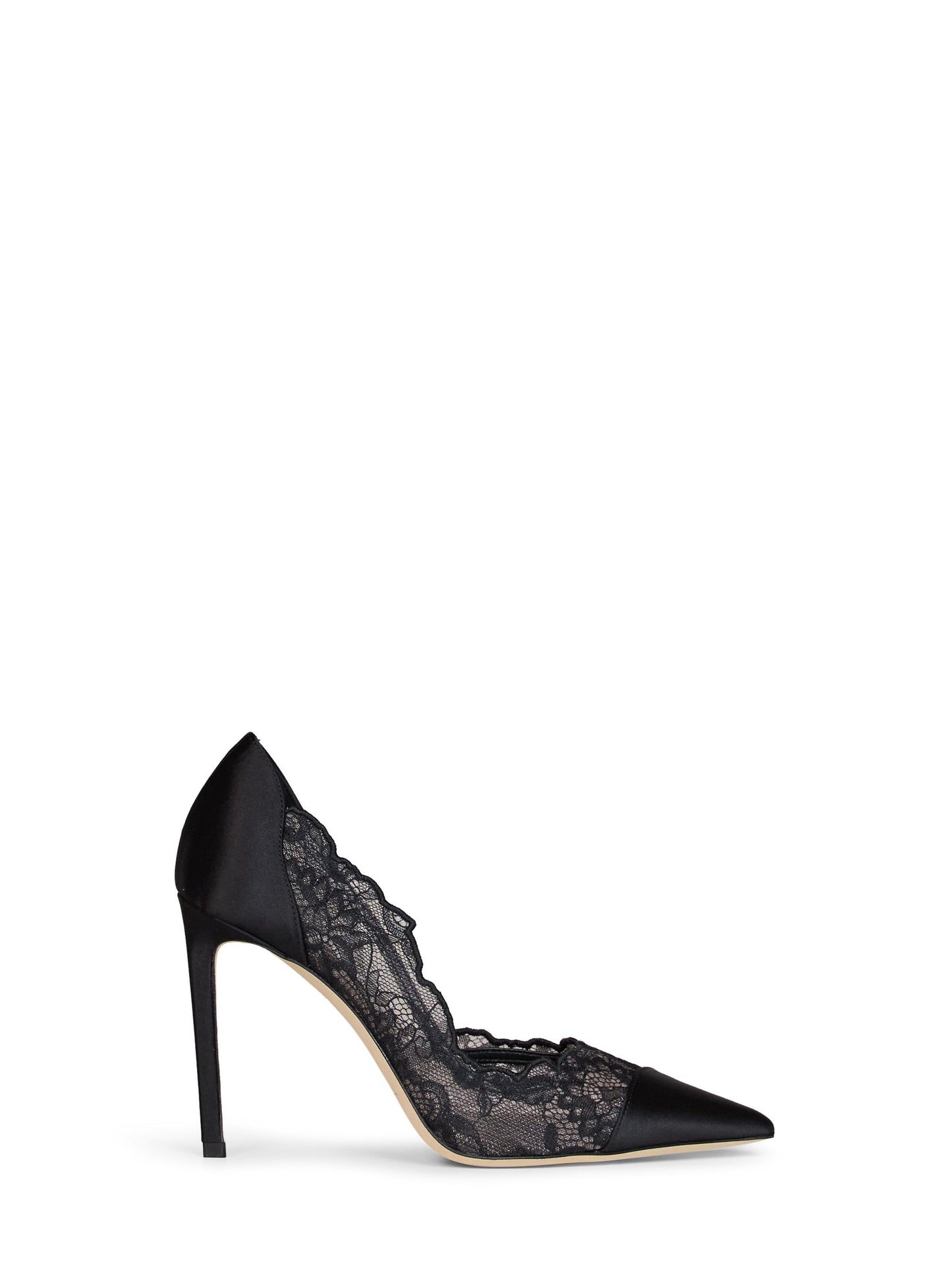 Jimmy Choo Women Black Lace And Satin Brigitte 100 Pumps JIMMY CHOO