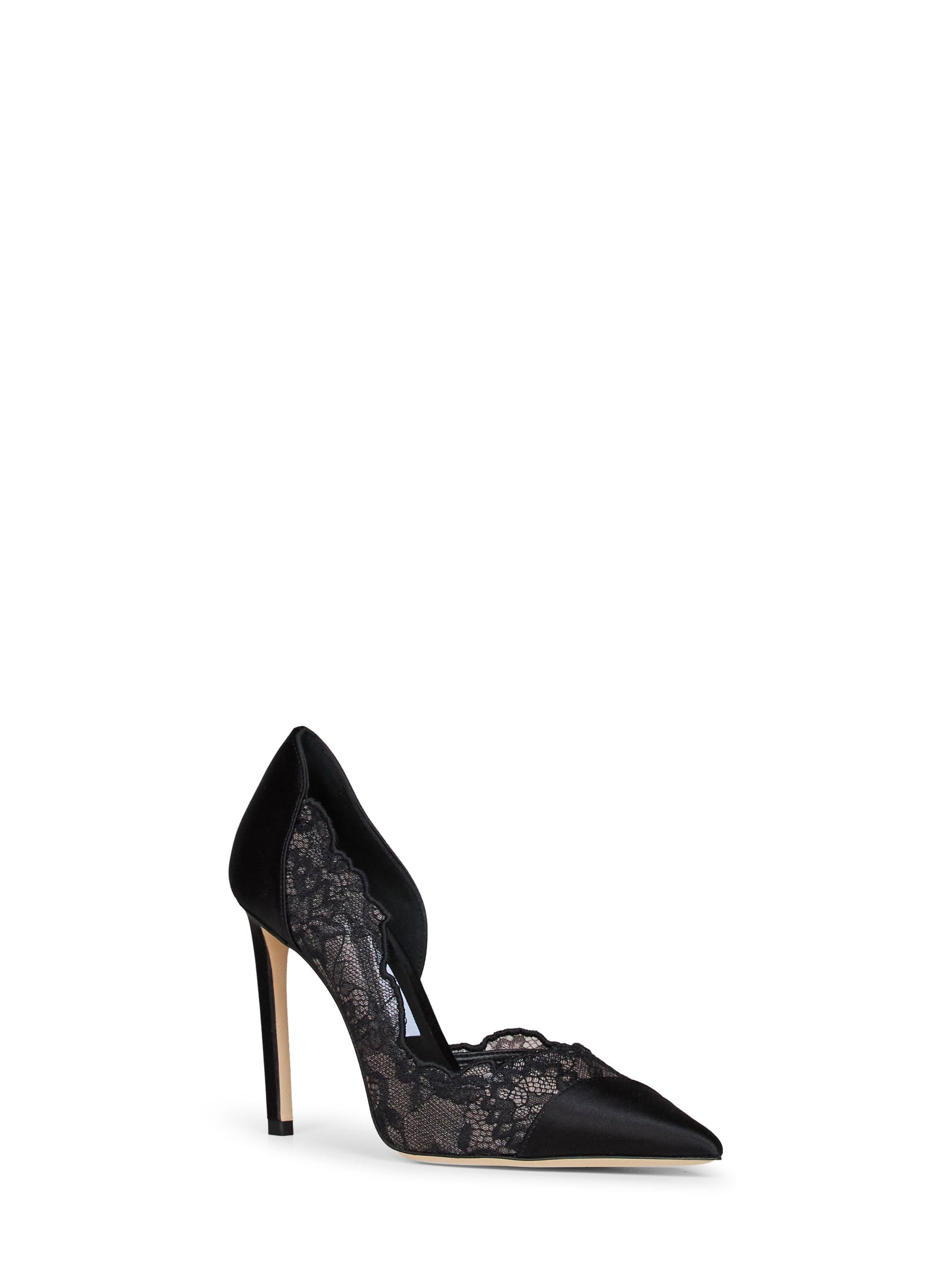 Jimmy Choo Women Black Lace And Satin Brigitte 100 Pumps JIMMY CHOO