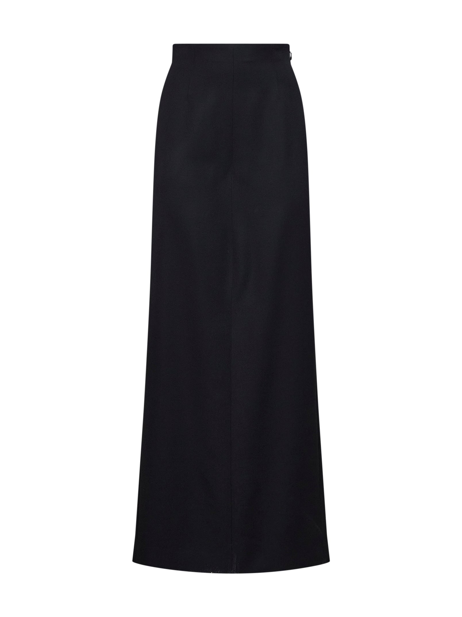 Maison Margiela Women Black Virgin Wool Pants-Like Straight Maxi Skirt MAISON MARGIELA