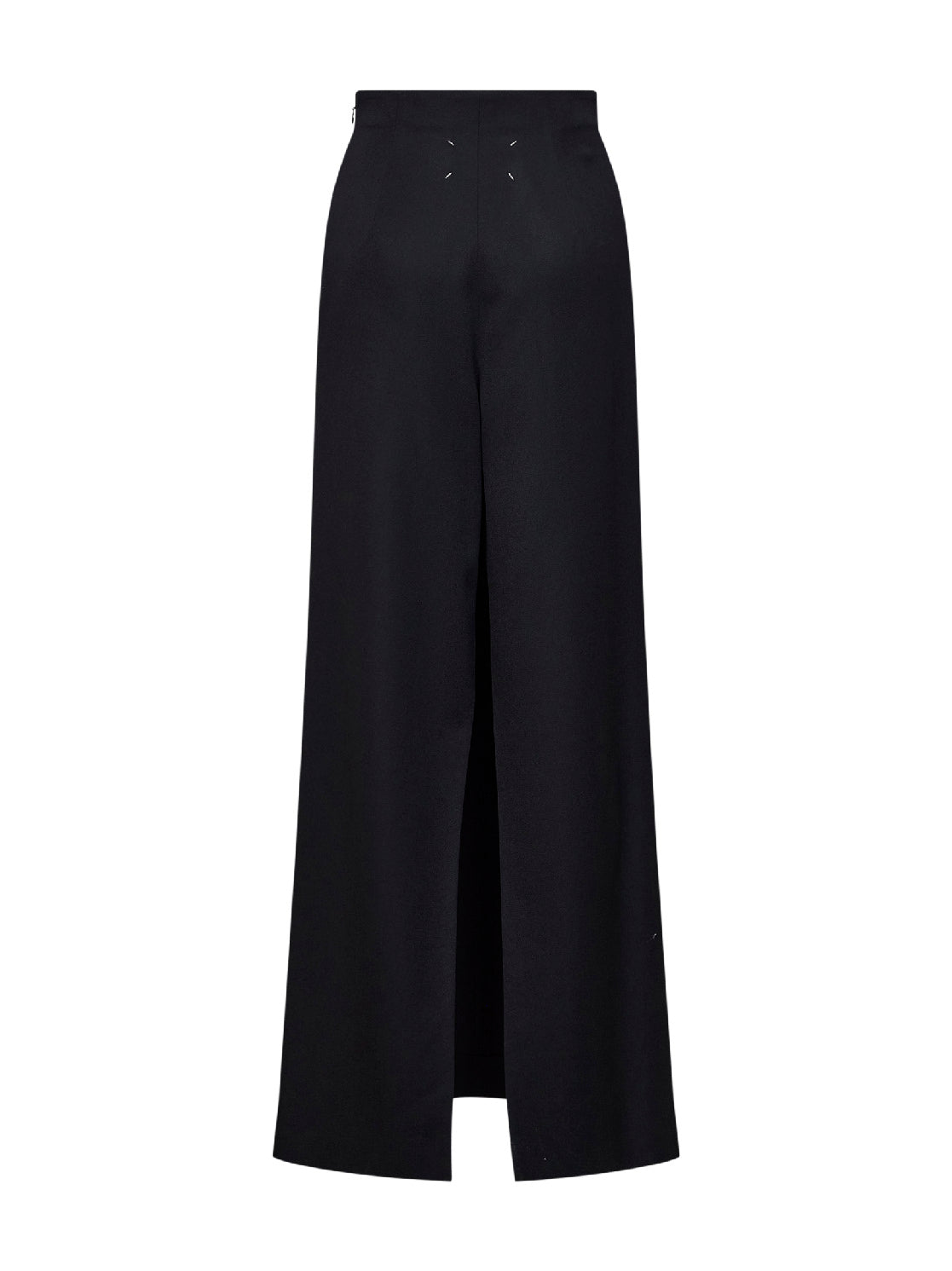 Maison Margiela Women Black Virgin Wool Pants-Like Straight Maxi Skirt MAISON MARGIELA