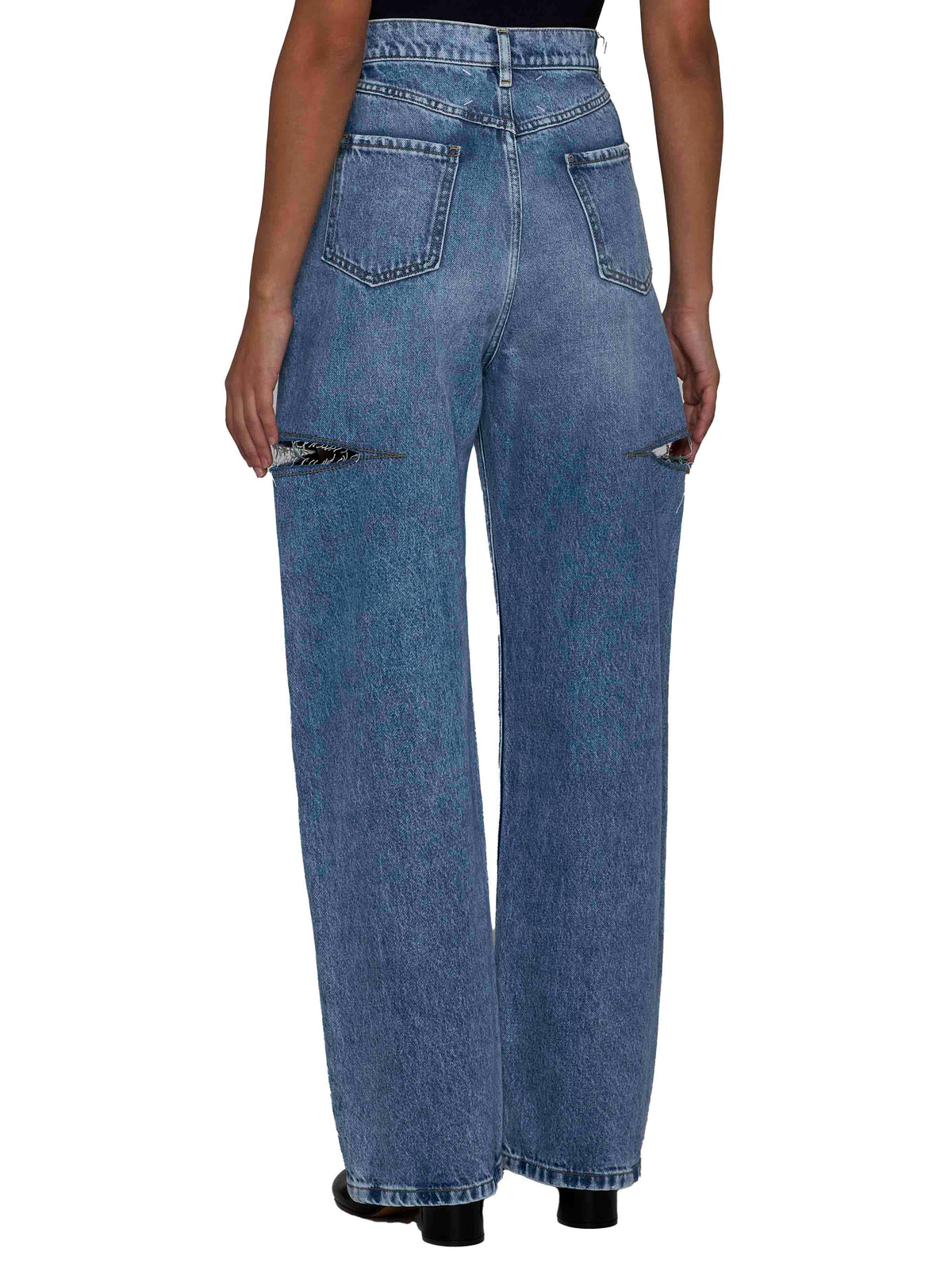 Maison Margiela Women High-Waisted Wide-Leg Cut-Out Jeans MAISON MARGIELA