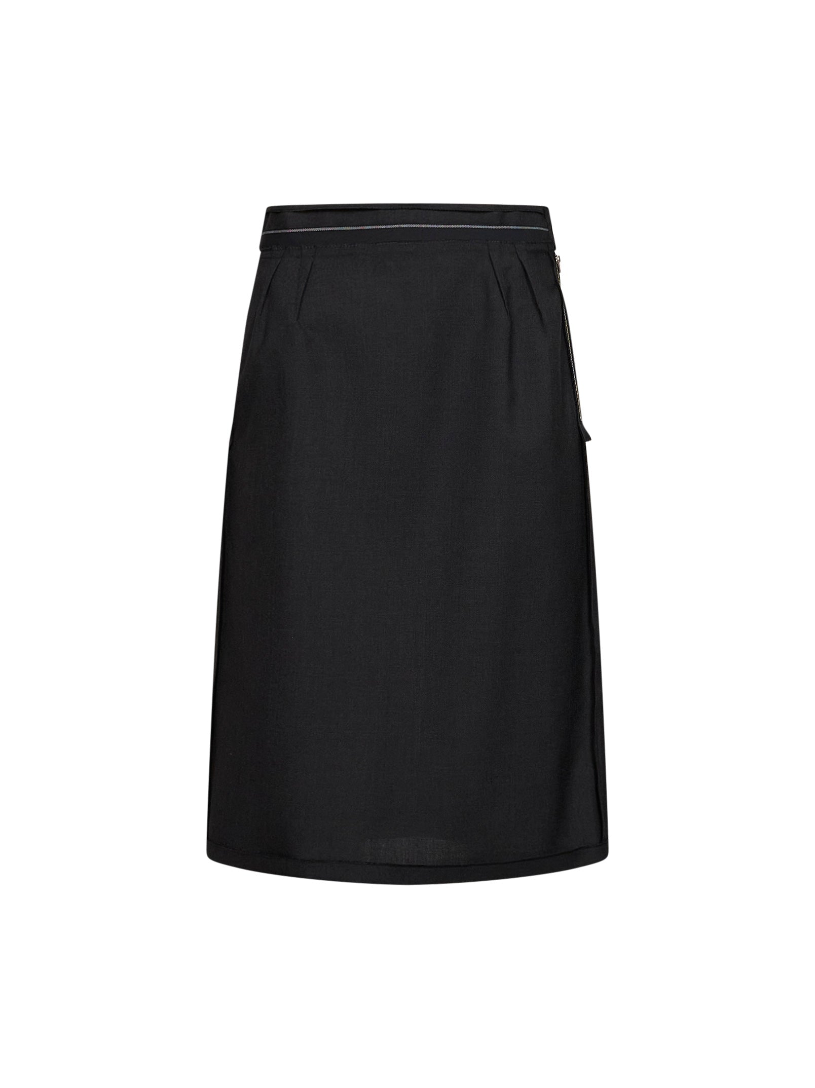 Maison Margiela Women Charcoal Wool Reversed Midi Skirt MAISON MARGIELA