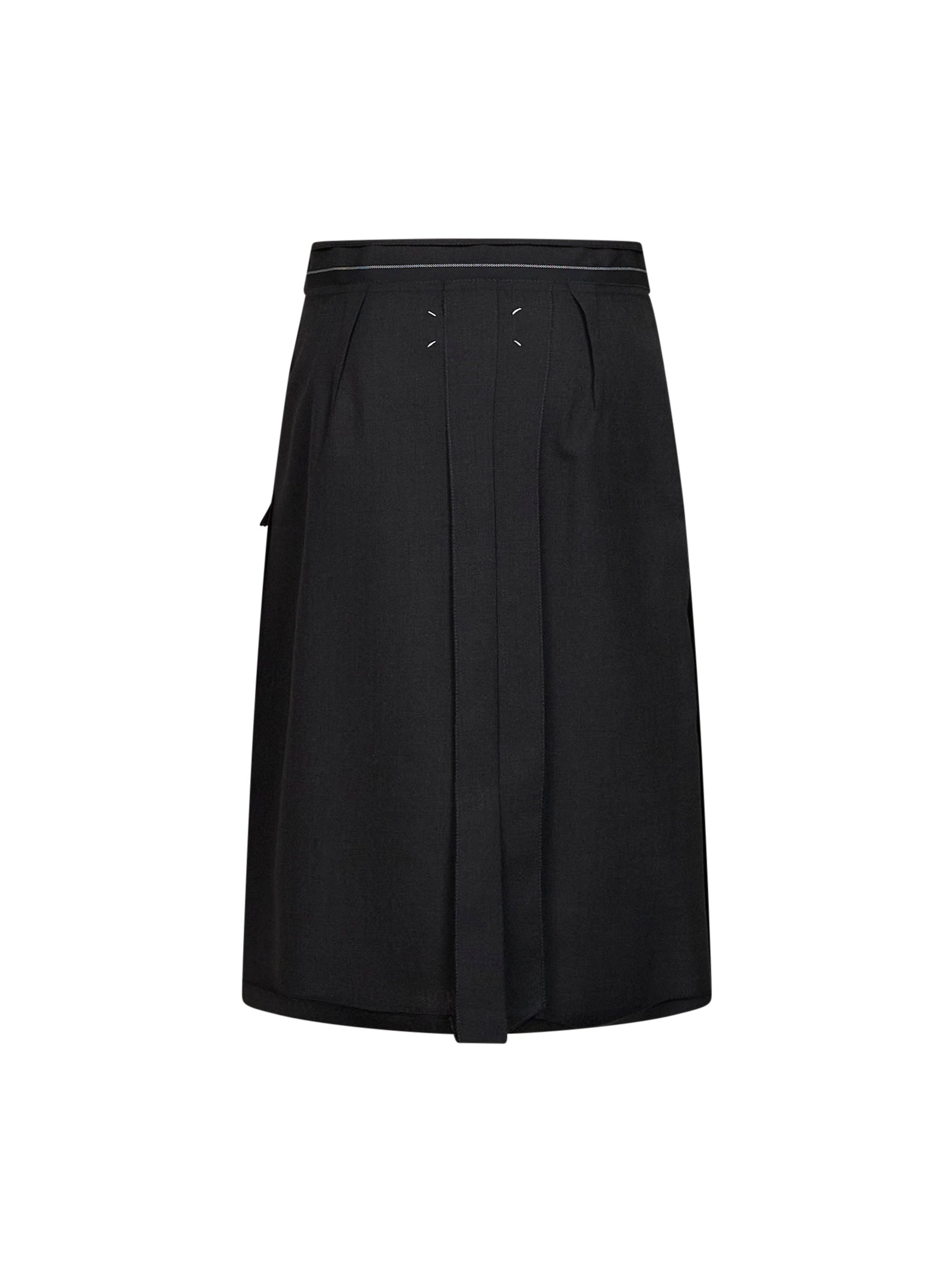 Maison Margiela Women Charcoal Wool Reversed Midi Skirt MAISON MARGIELA