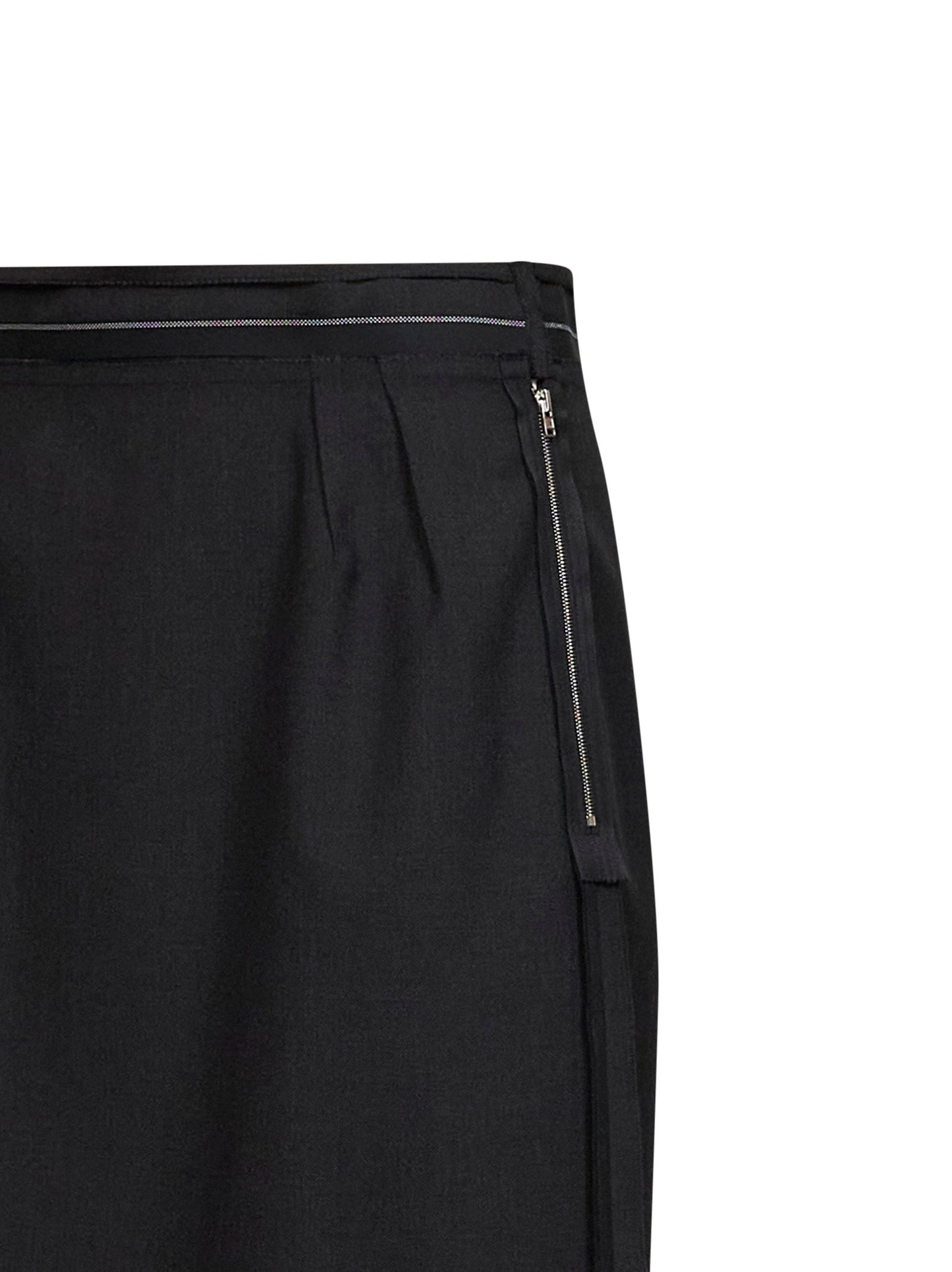 Maison Margiela Women Charcoal Wool Reversed Midi Skirt MAISON MARGIELA