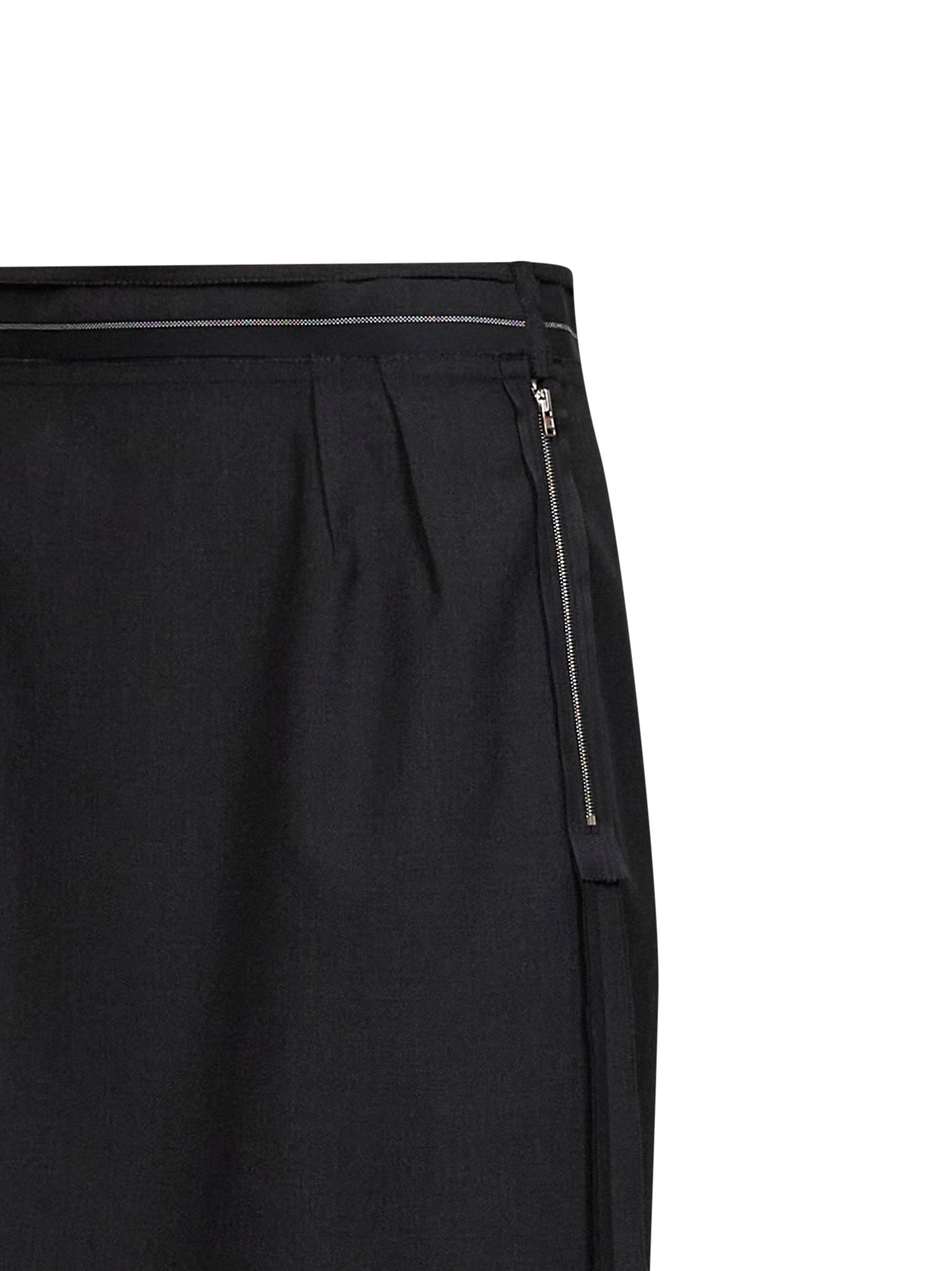 Maison Margiela Women Charcoal Wool Reversed Midi Skirt MAISON MARGIELA
