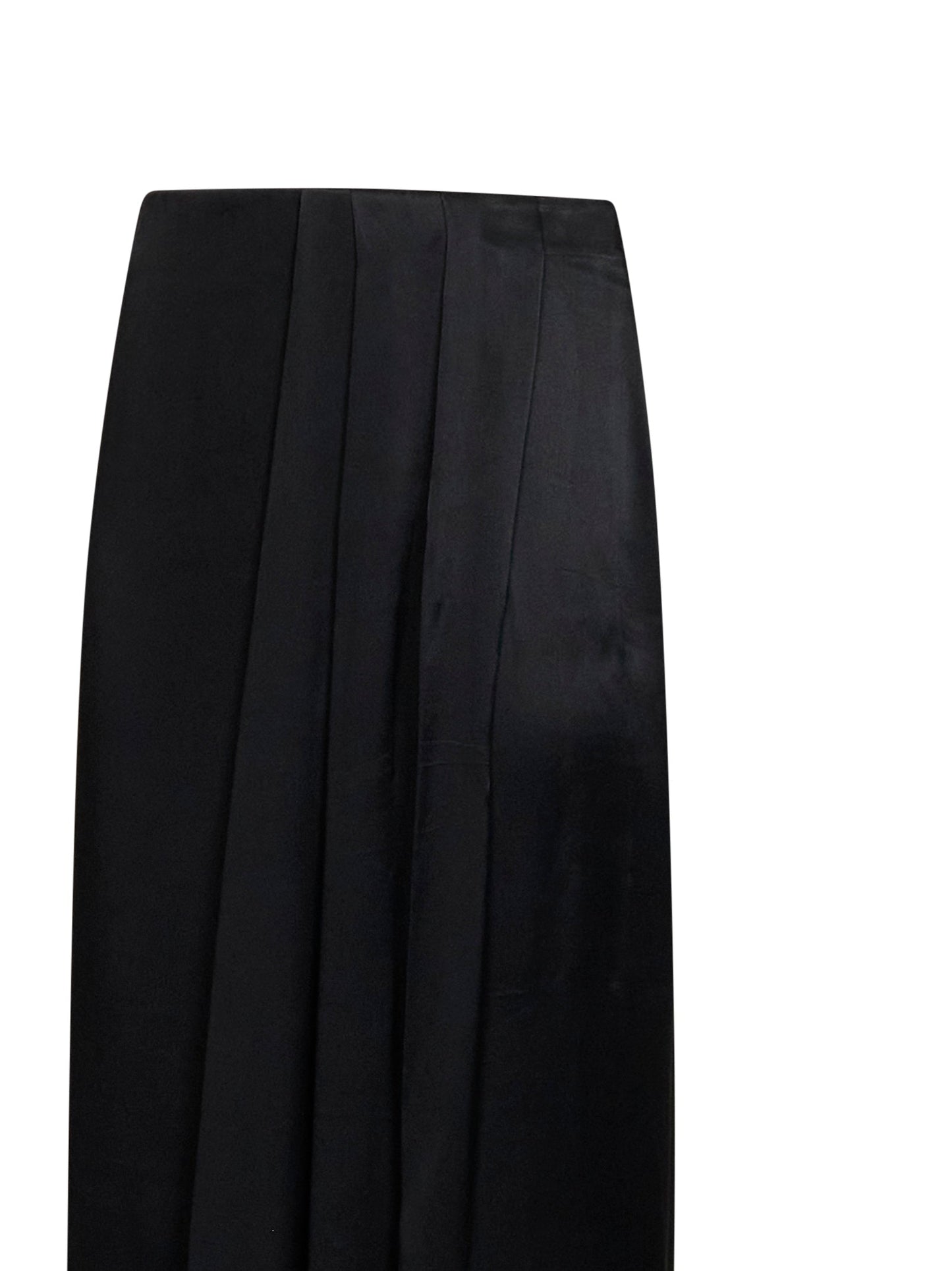Maison Margiela Women Black Satin Draped Maxi Skirt MAISON MARGIELA