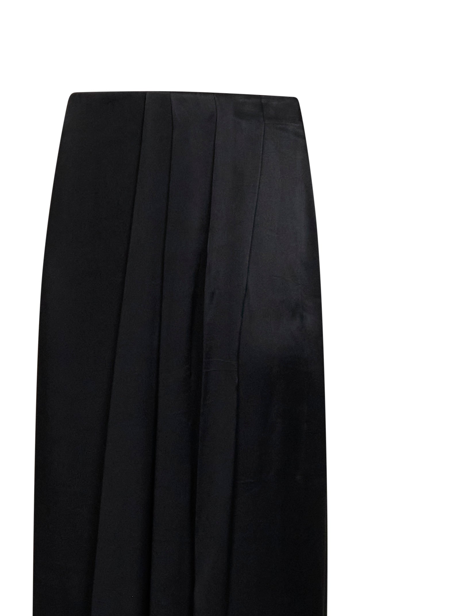 Maison Margiela Women Black Satin Draped Maxi Skirt MAISON MARGIELA